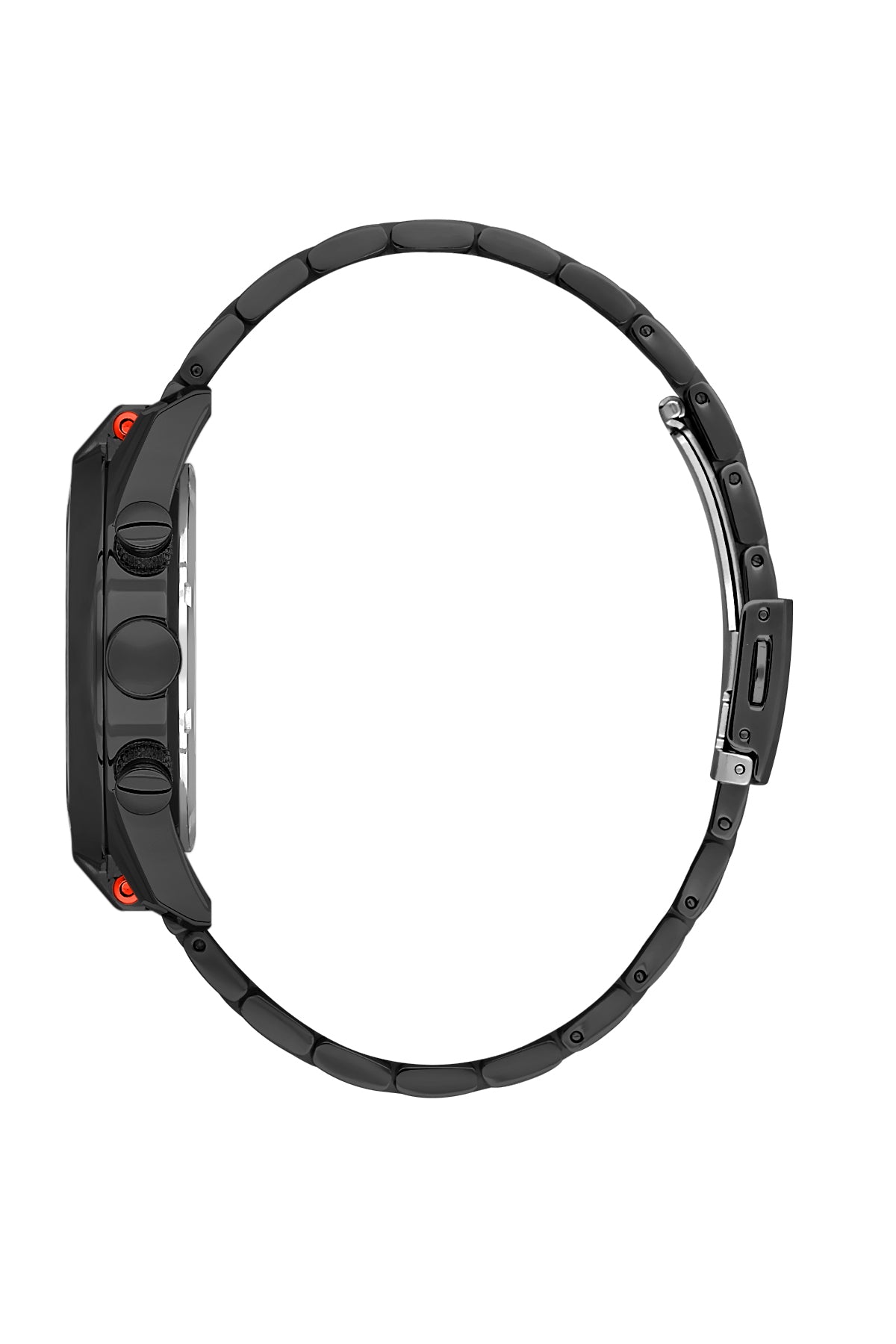 Black Exclusive Men Watch with Metallic Strap