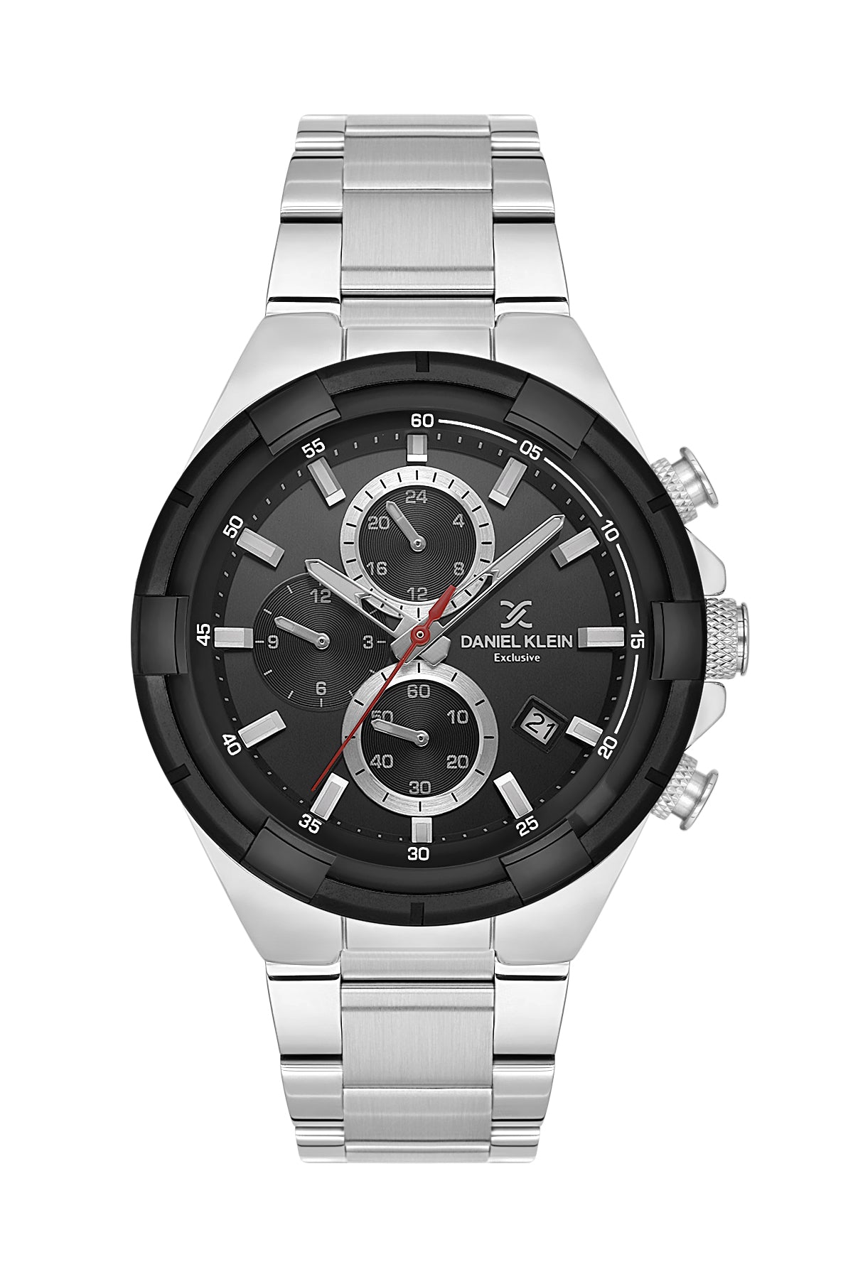 Black Exclusive Men Watch with Metallic Strap