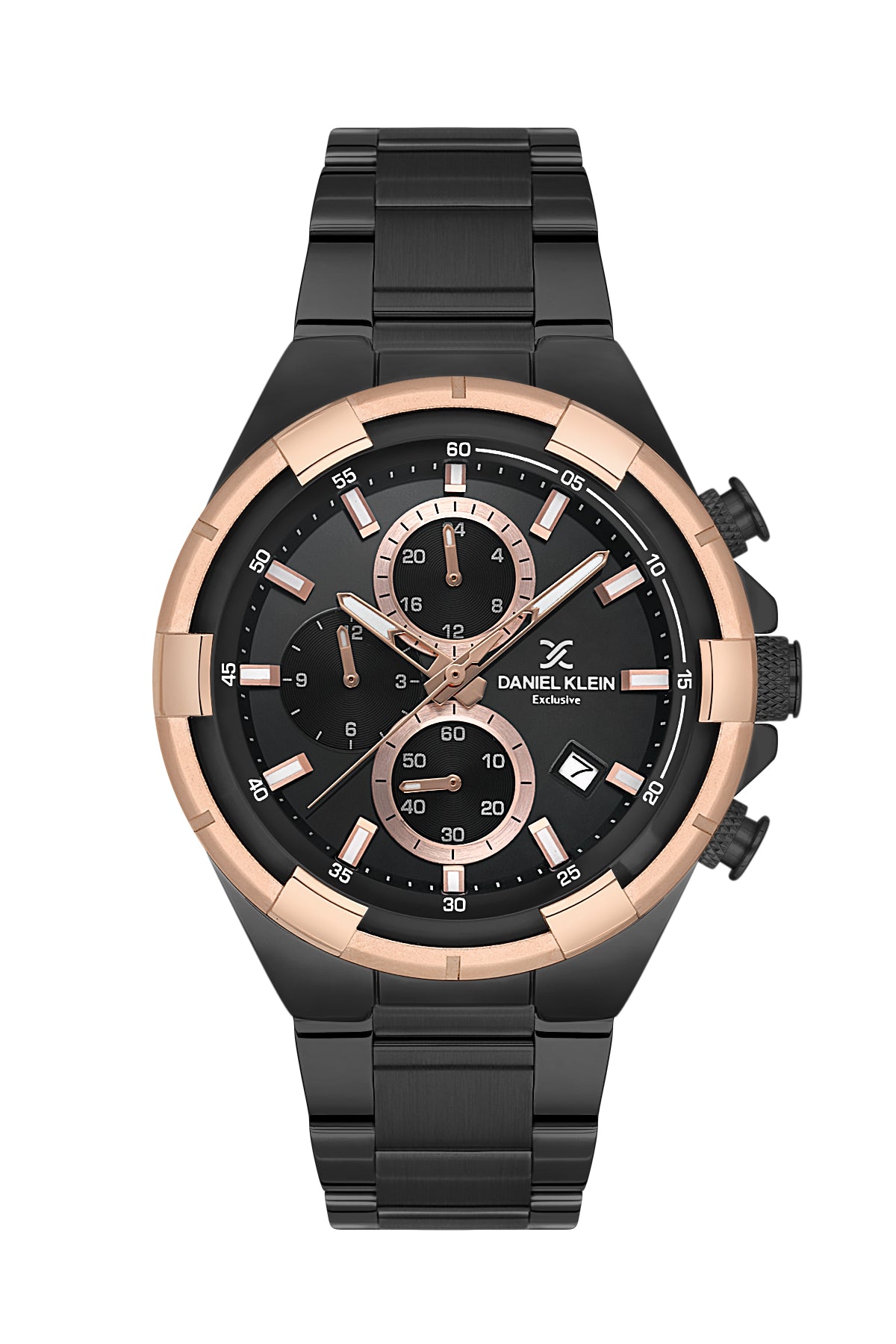 Black Exclusive Men Watch with Metallic Strap