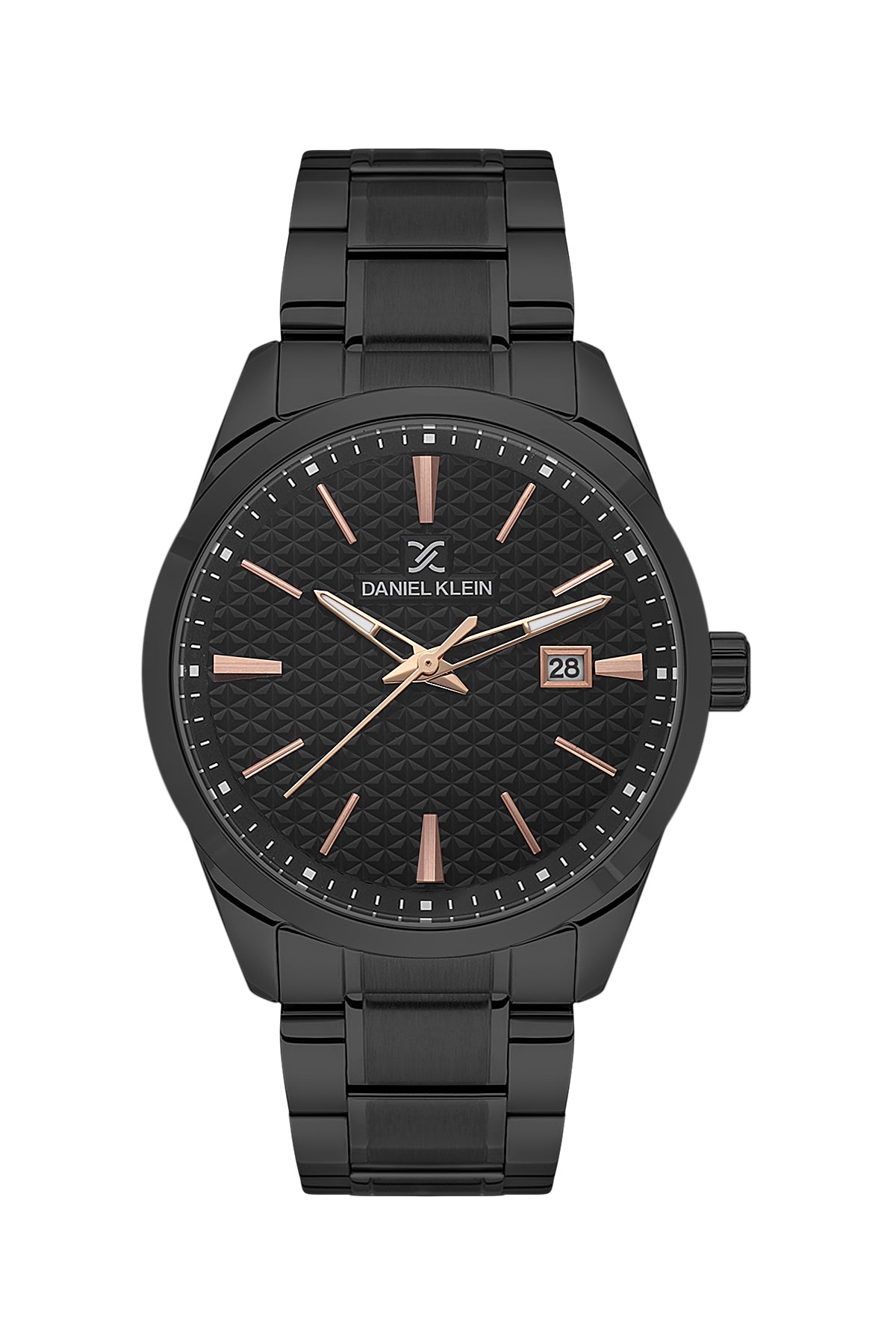 Black Premium Men Watch with Metallic Strap
