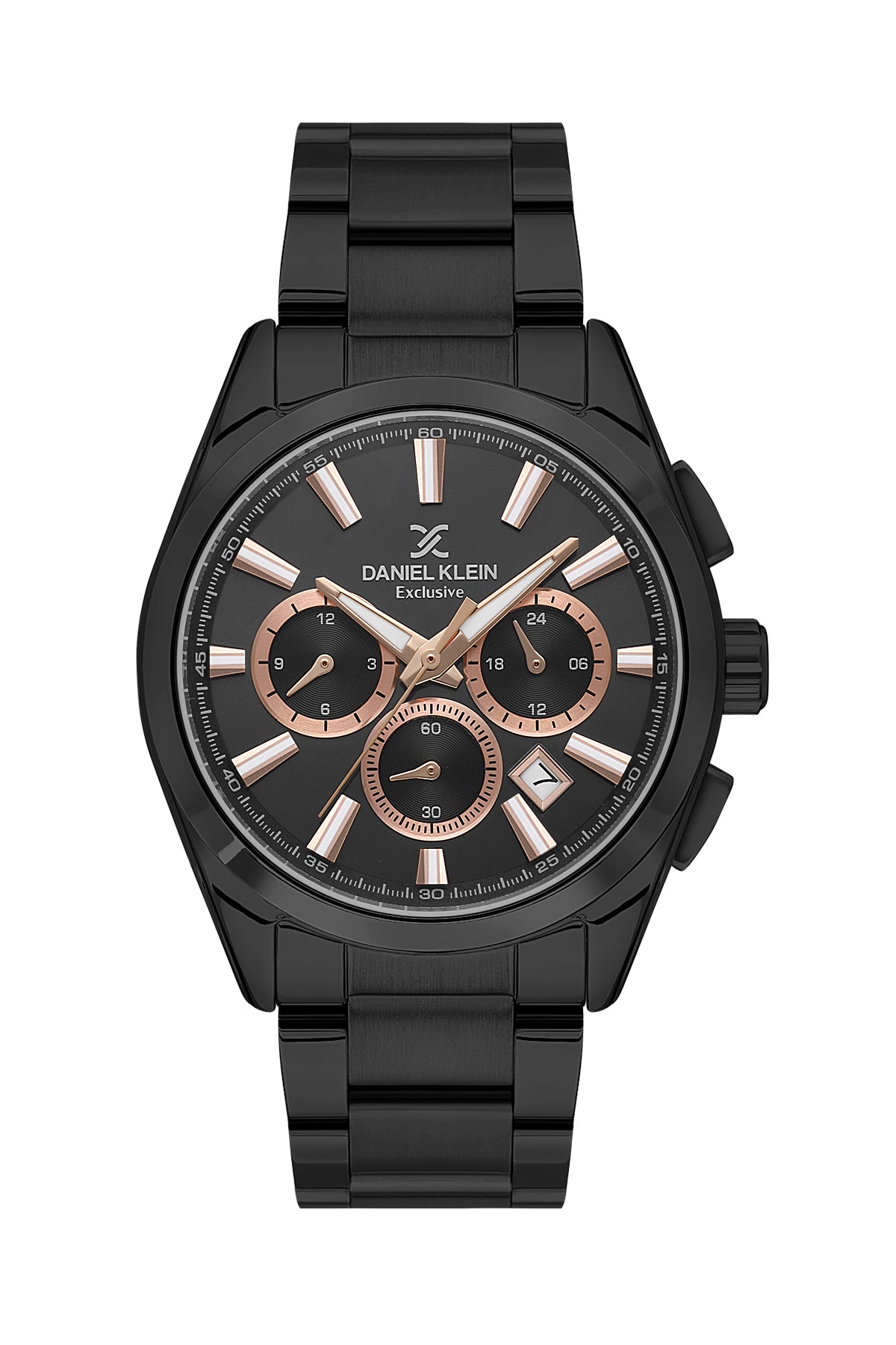Black Exclusive Men Watch with Metallic Strap
