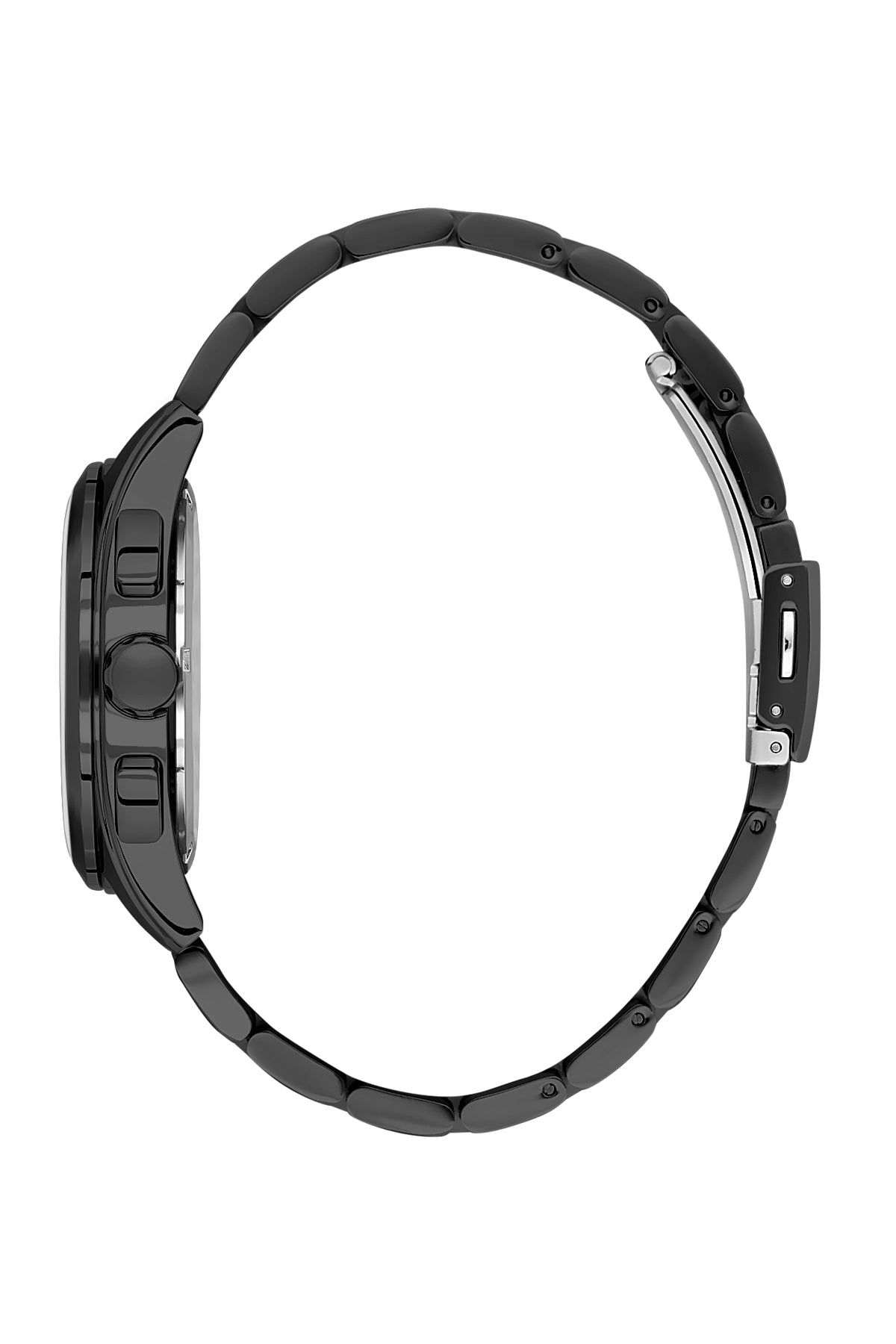 Black Exclusive Men Watch with Metallic Strap