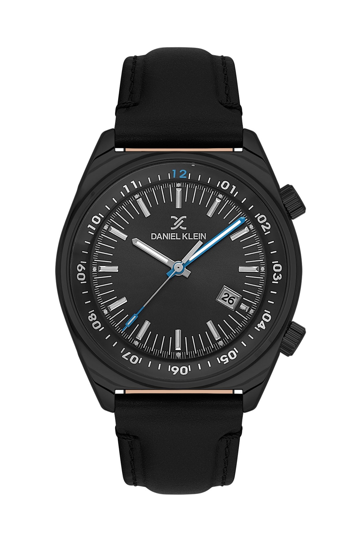 Black Premium Men Watch with Leather Strap