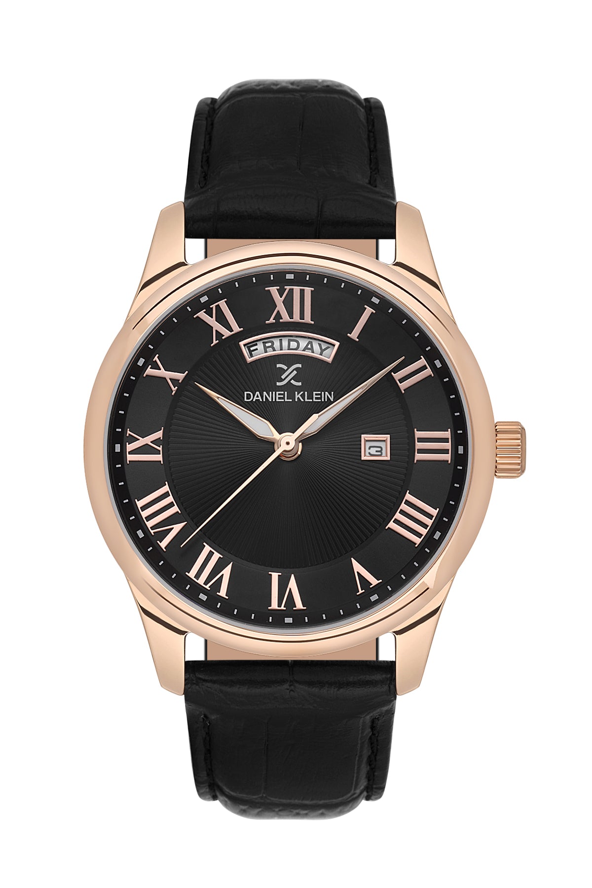 Black Premium Men Watch with Leather Strap