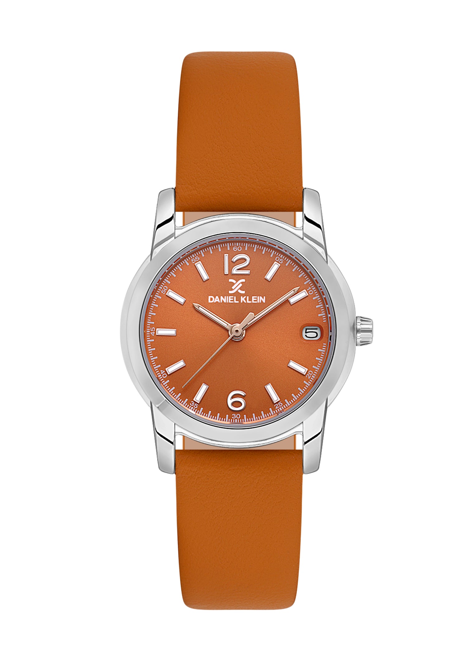 Orange Premium Women Watch with Leather Strap