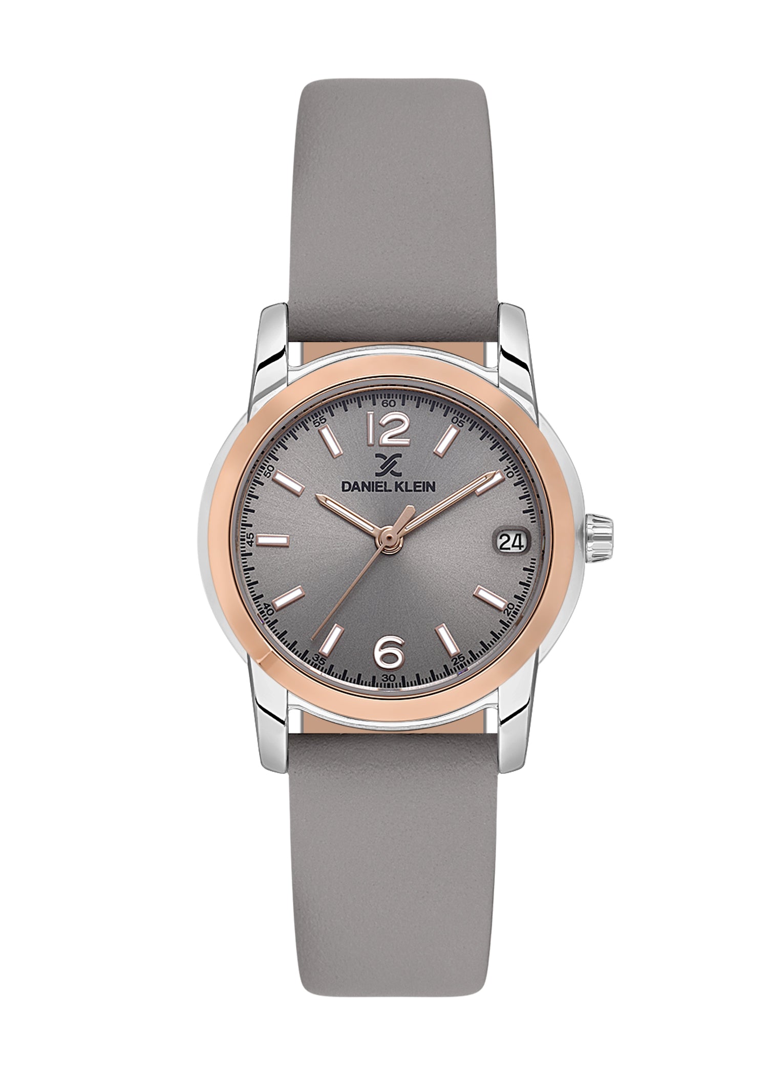 Grey Premium Women Watch with Leather Strap