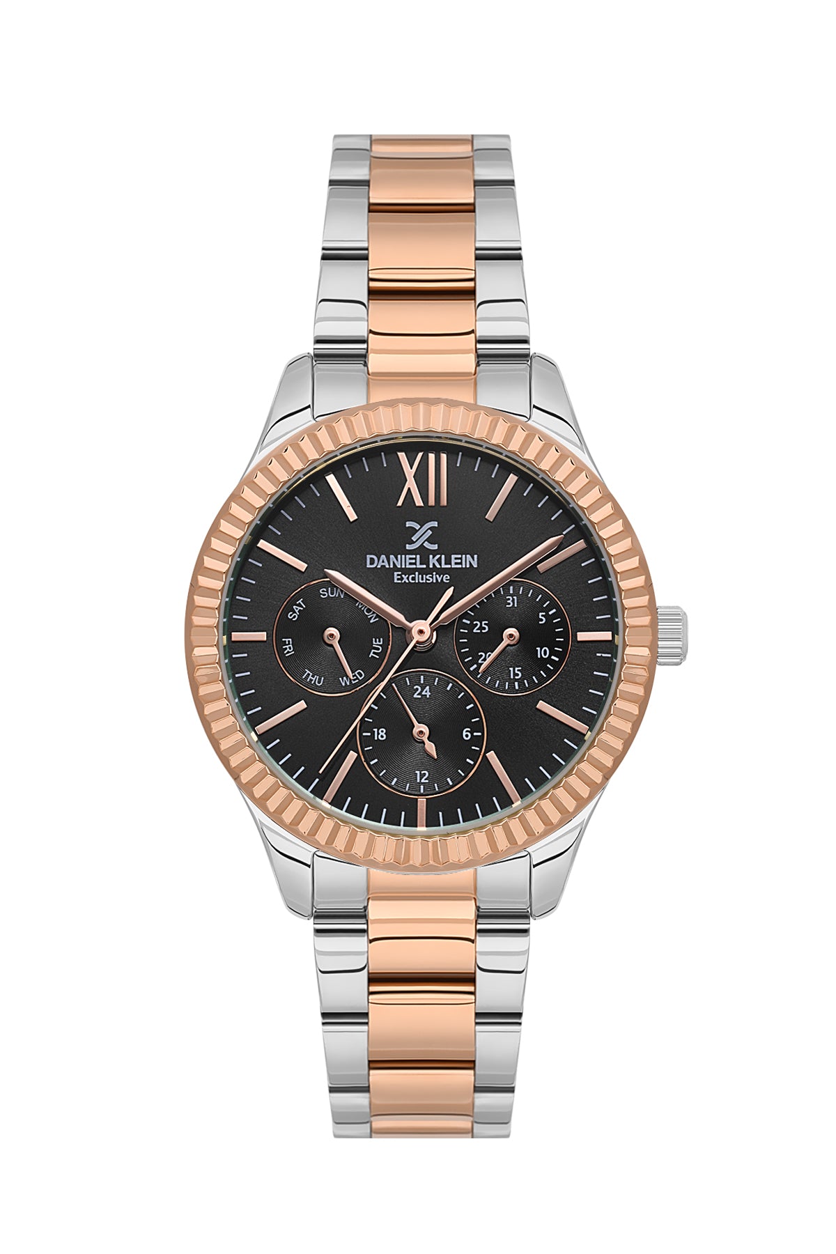 Black Exclusive Women Watch with Metallic Strap