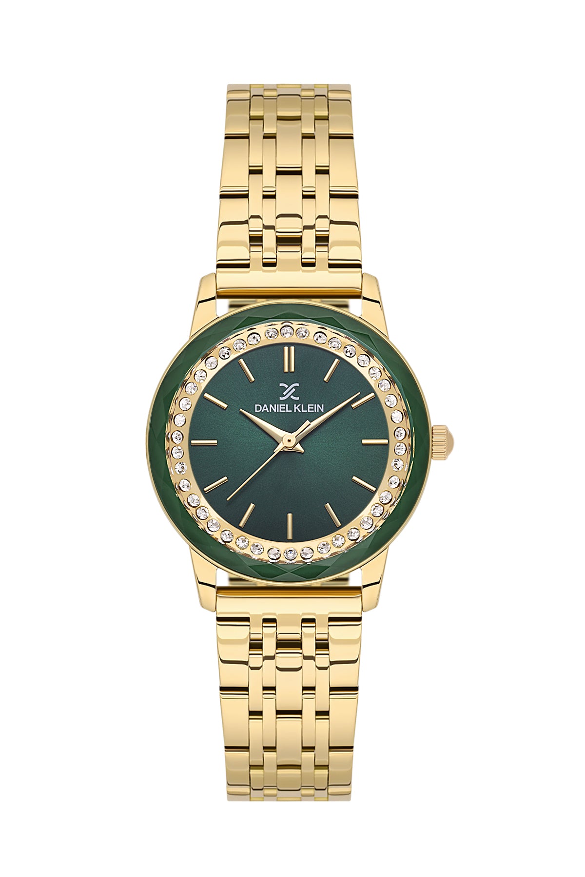 Green Premium Women Watch with Metallic Strap