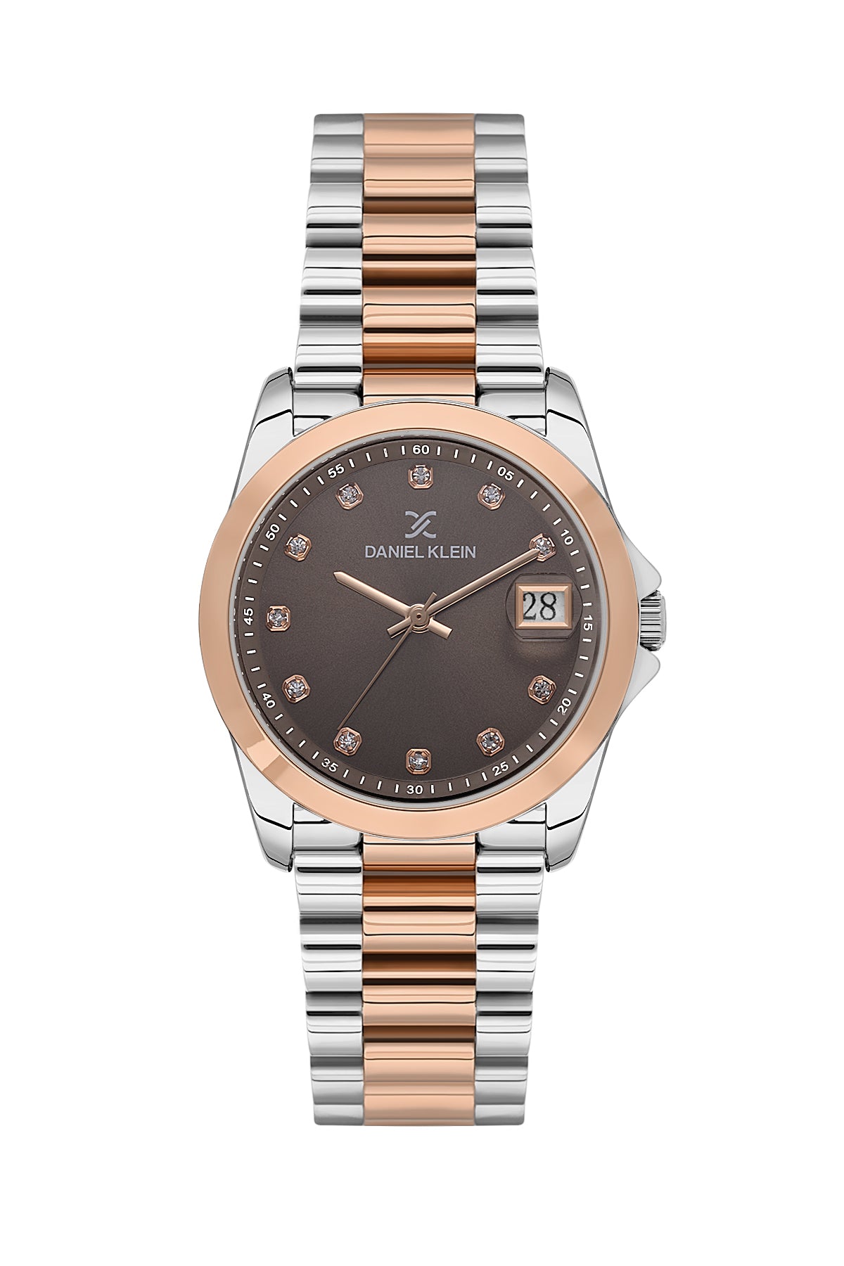 Brown Premium Women Watch with Metallic Strap