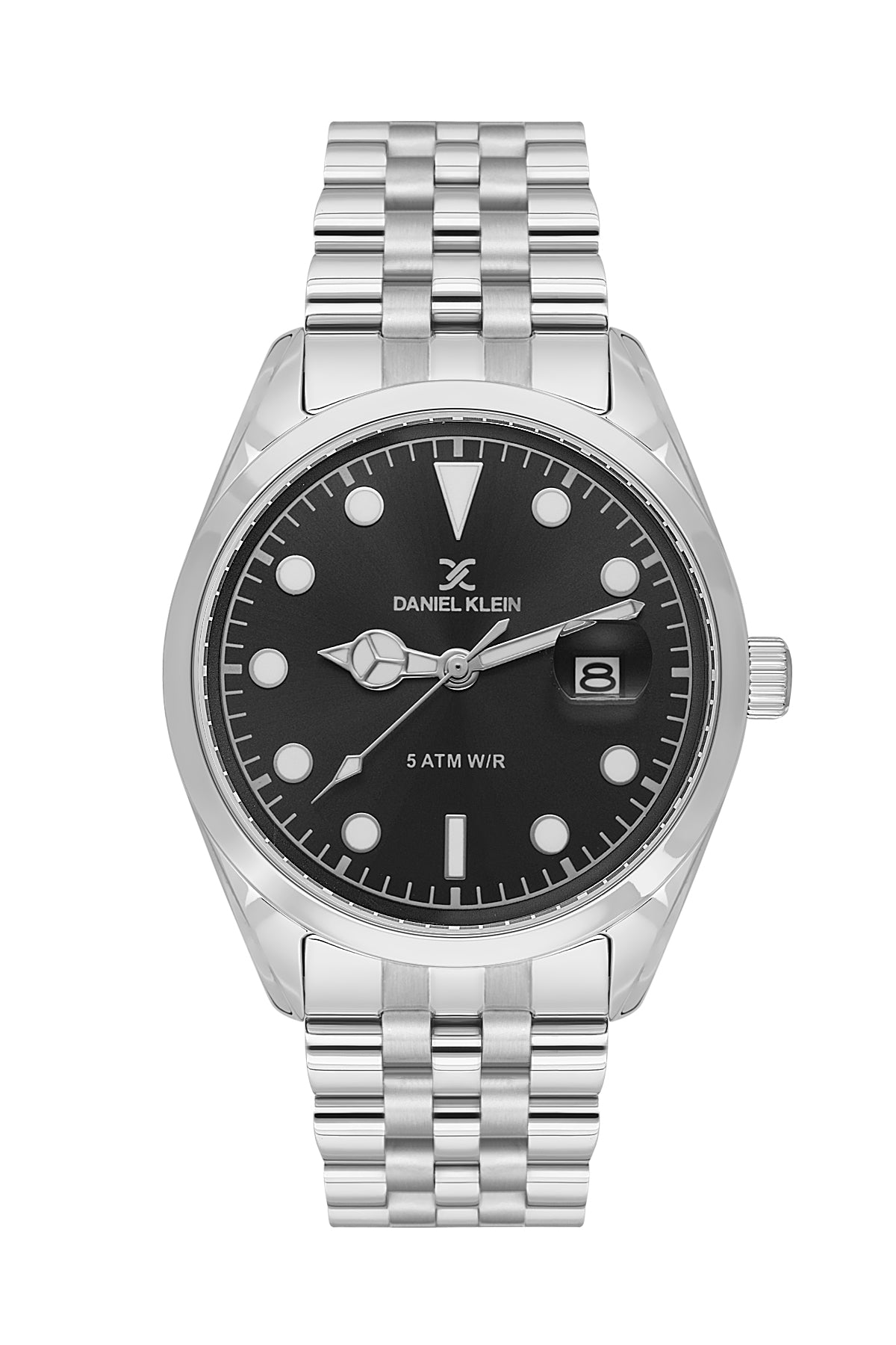 Black Premium Men Watch with Metallic Strap