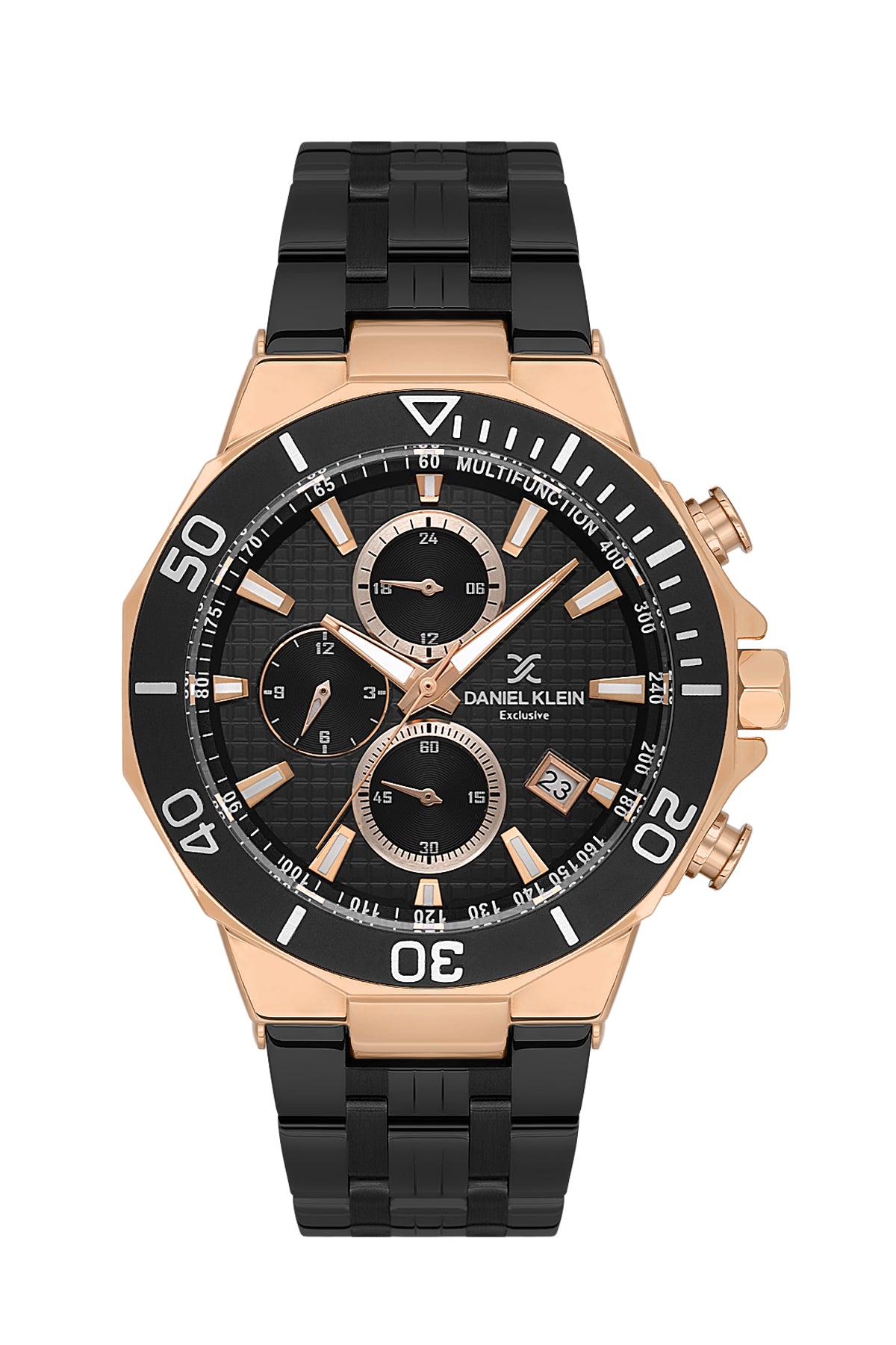 Black Exclusive Men Watch with Metallic Strap
