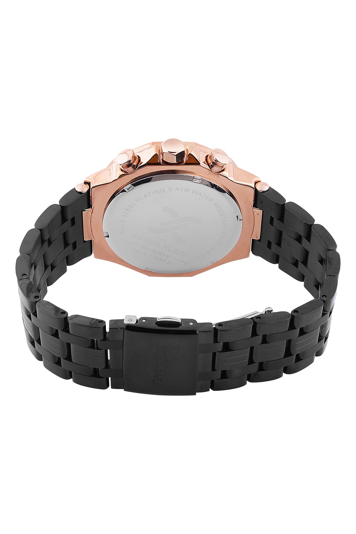 Black Exclusive Men Watch with Metallic Strap