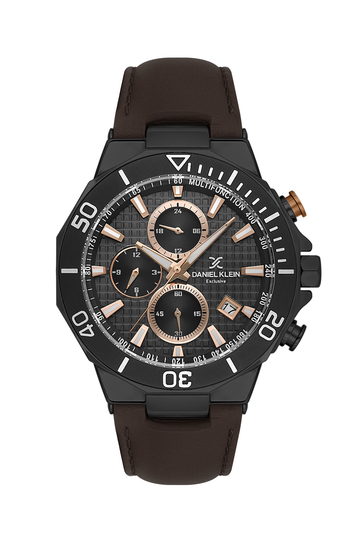 Brown Exclusive Men Watch with Leather Strap