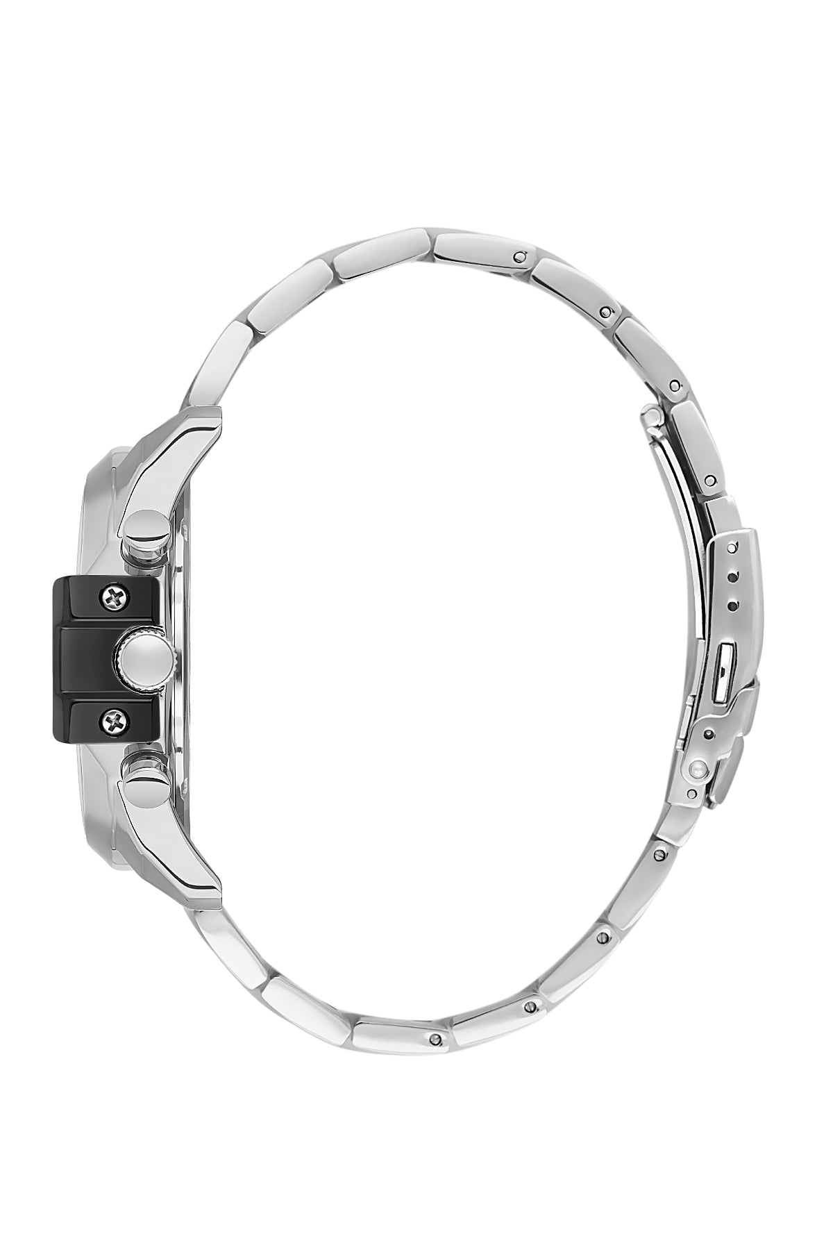 Black Exclusive Men Watch with Metallic Strap