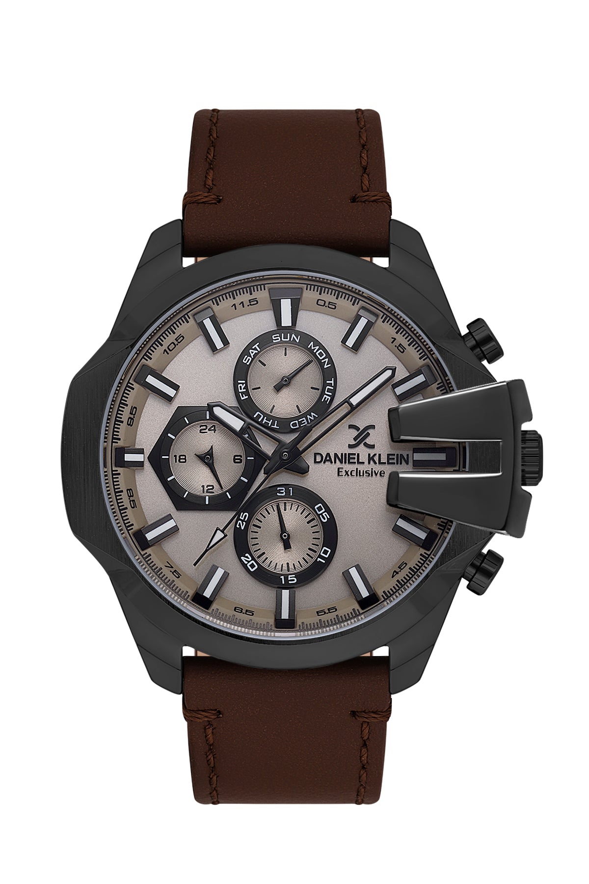 Grey Exclusive Men Watch with Leather Strap