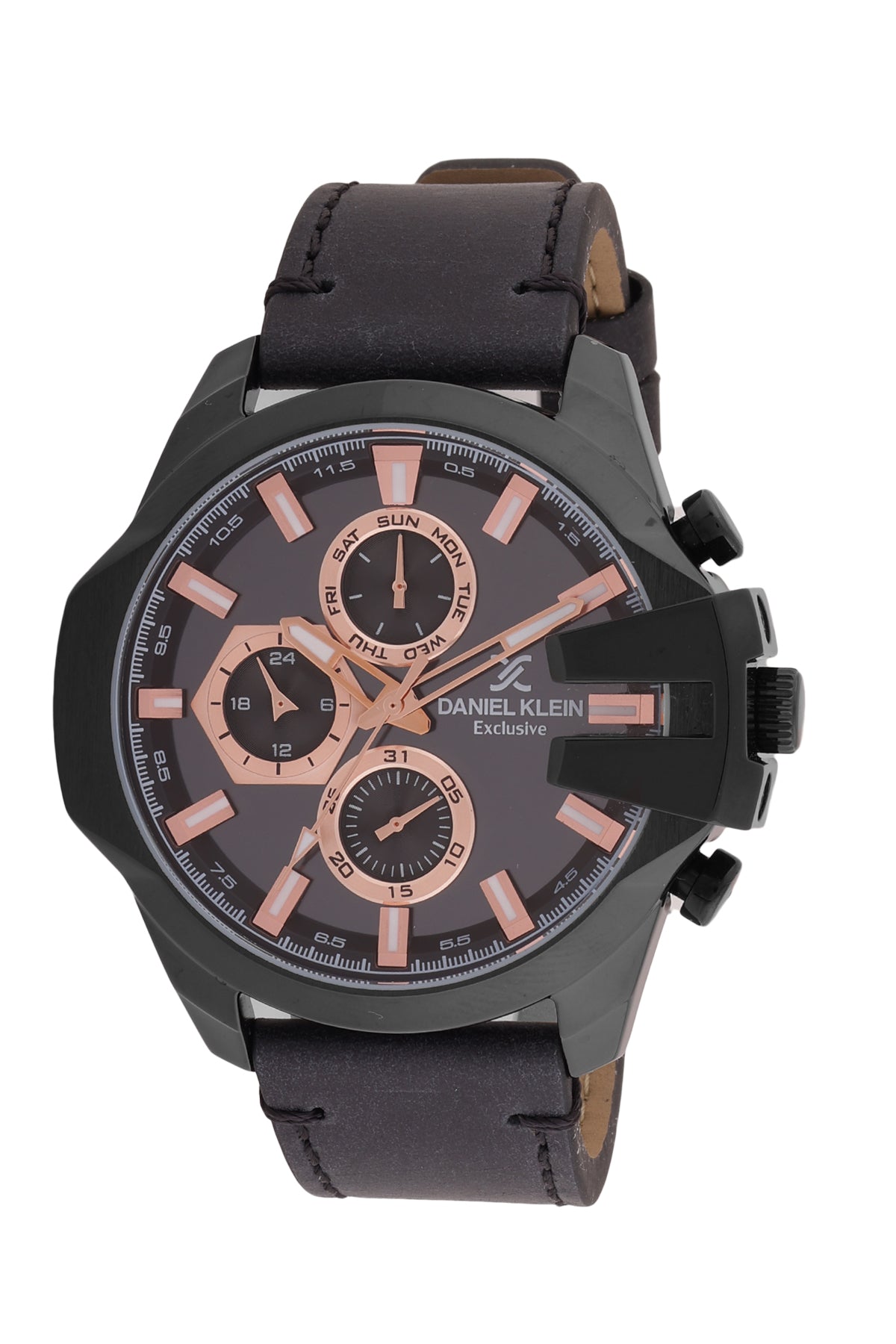 Black Exclusive Men Watch with Leather Strap