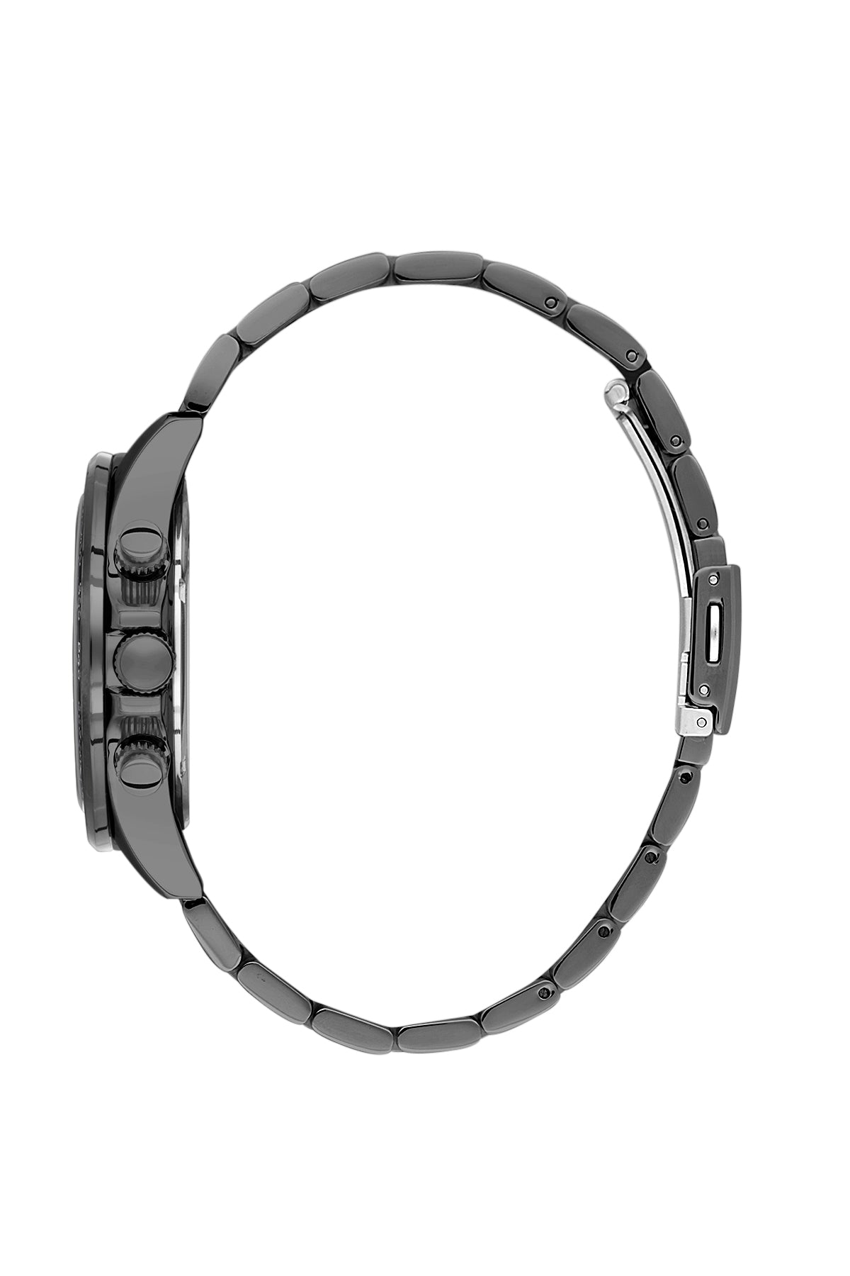Black Exclusive Men Watch with Metallic Strap