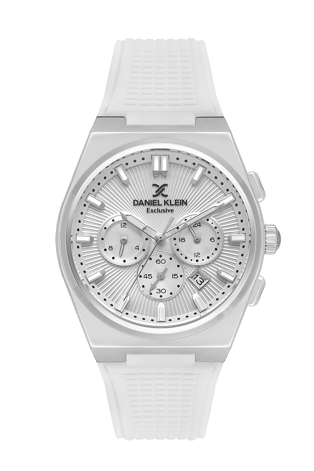 Silver Dial Analog Watches with silicon Band