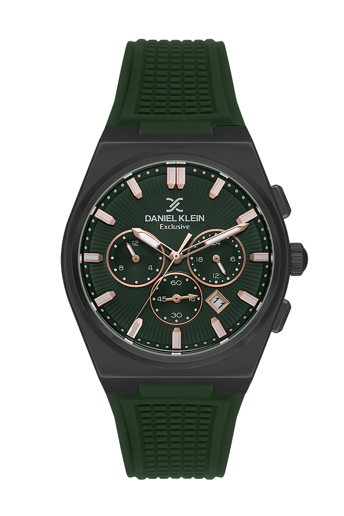 Green Dial Analog Watches with silicon Band