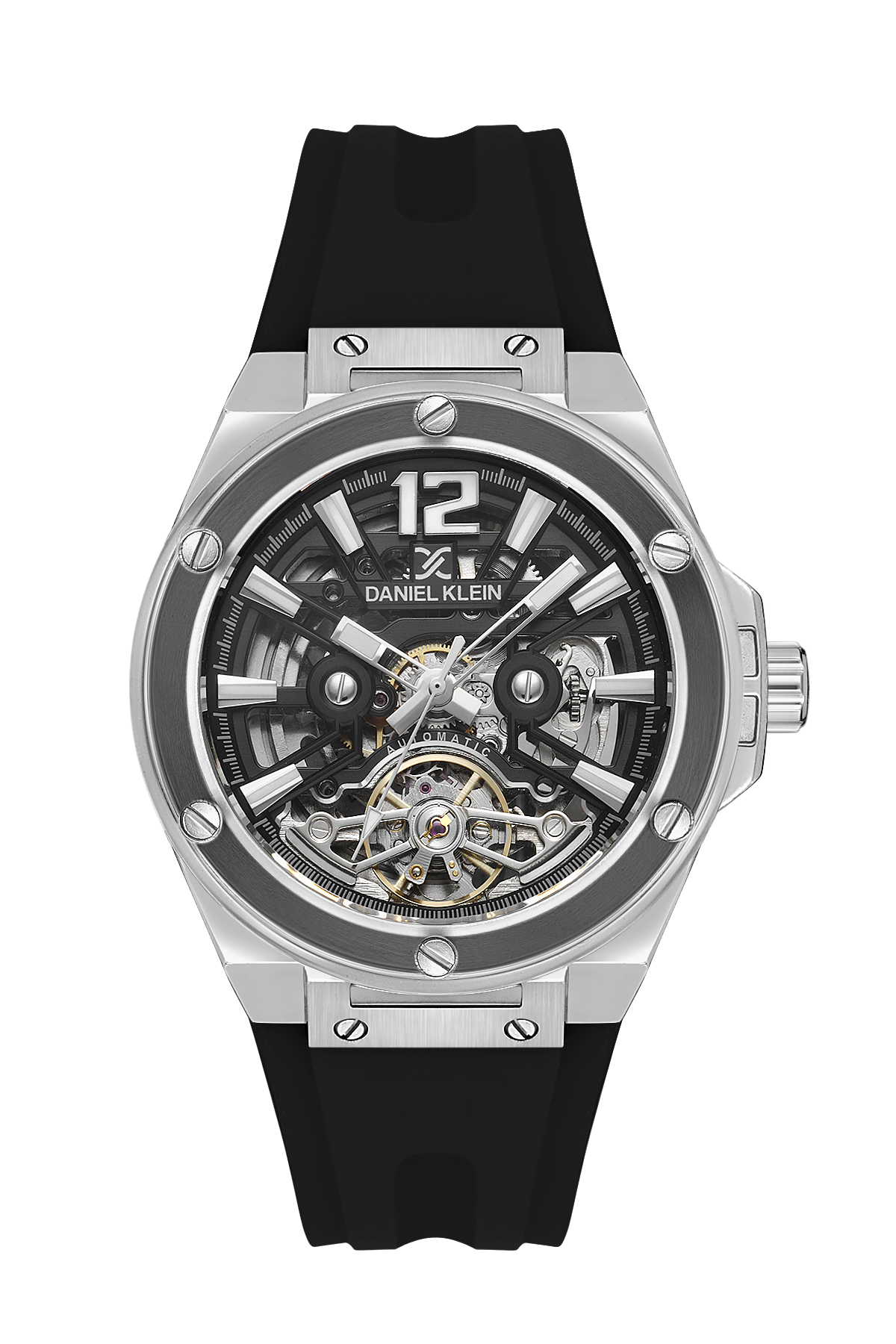 Unique & Stylish Black Dial Skeleton Watches with Black Silicon Strap