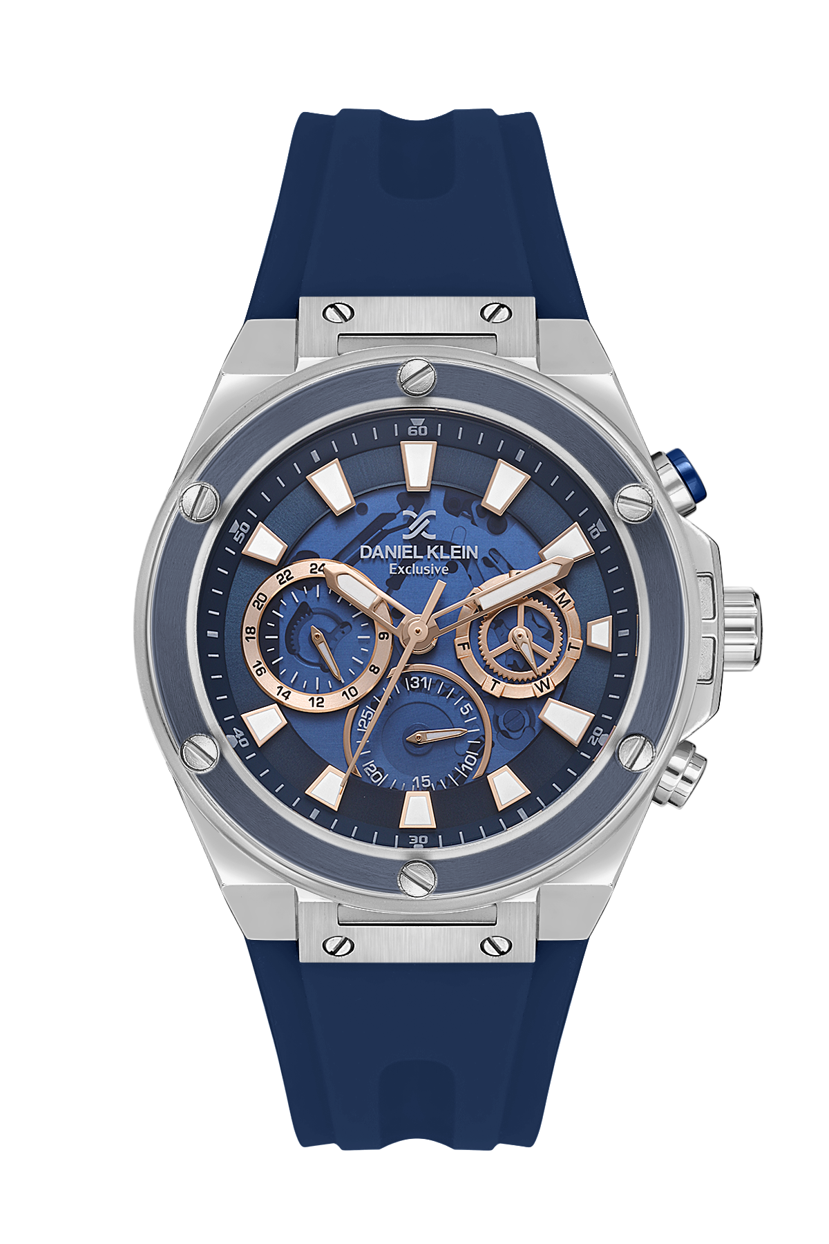 Blue Dial Analog Watches with Blue silicon Band