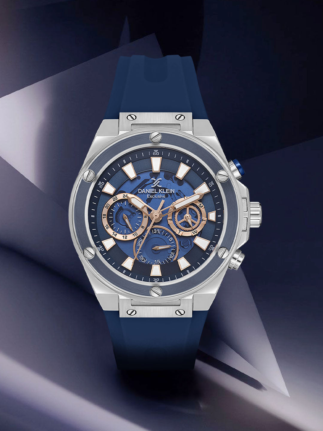 Blue Dial Analog Watches with Blue silicon Band