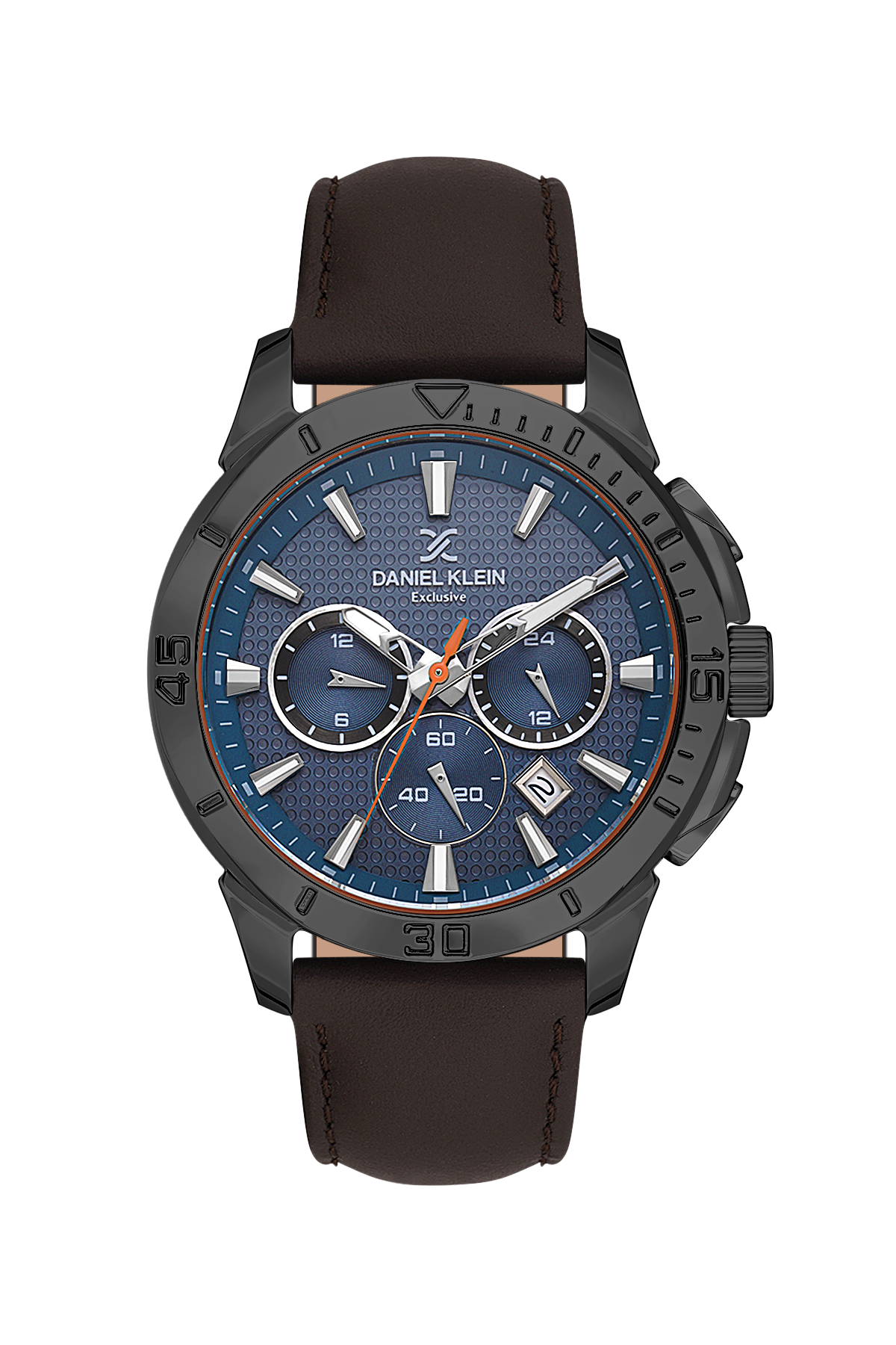 Fashionable Blue Dial Analog Watches with Leather Strap
