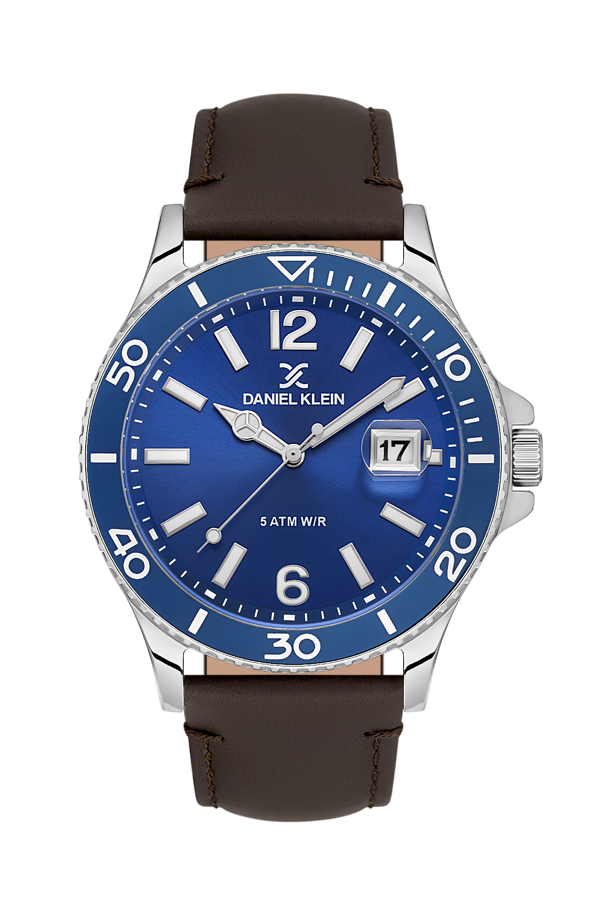 Blue Dial Analog with Black Leather Strap Men&