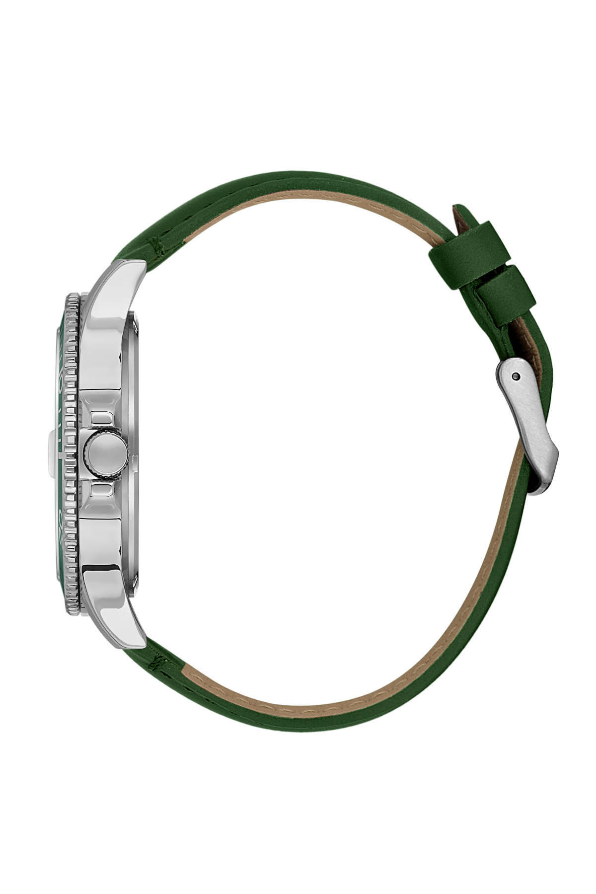 Green Dial Analog with Geen Leather Strap Men&