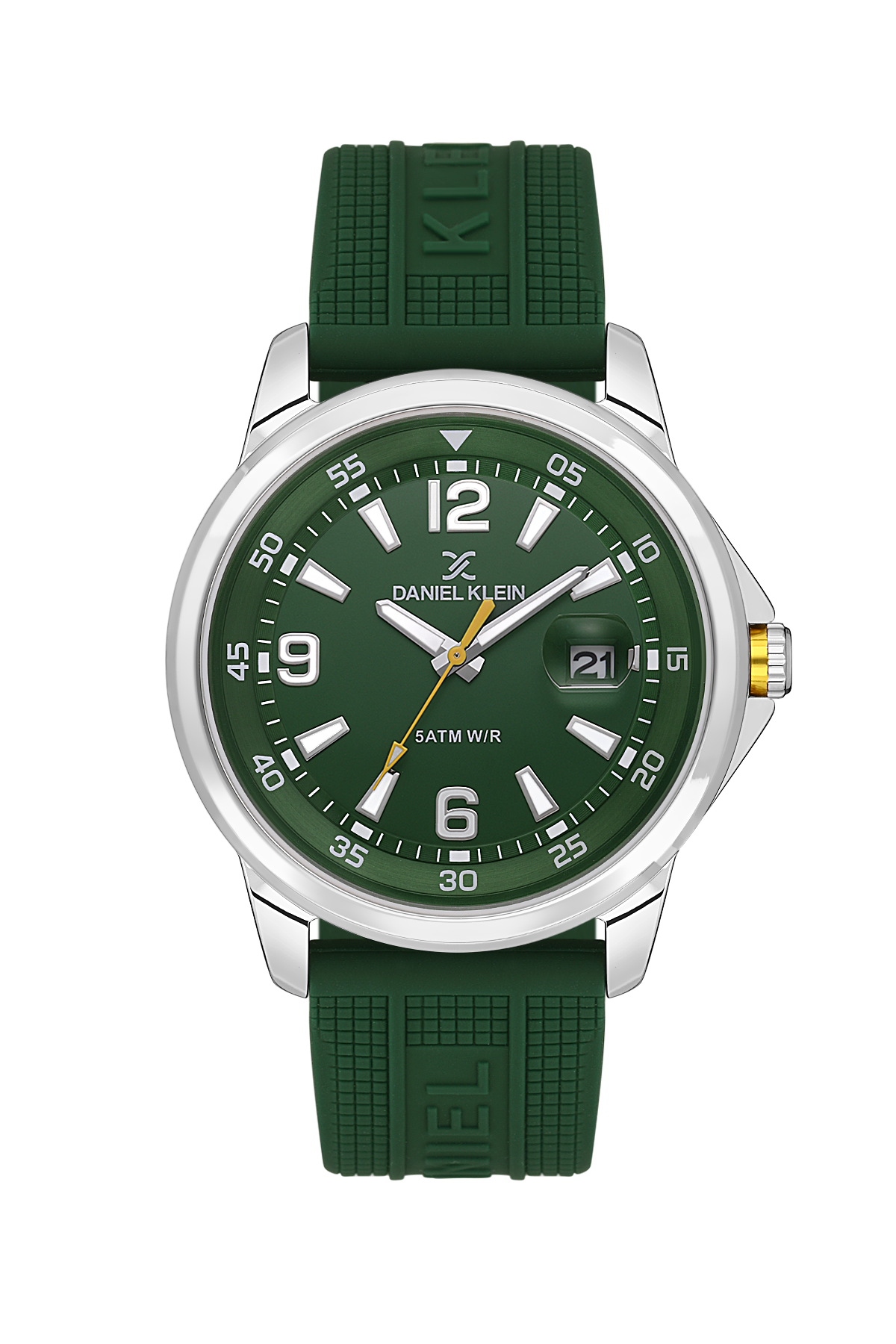 Fashionable Analog Green Dial with Green Silicon Strap Men&