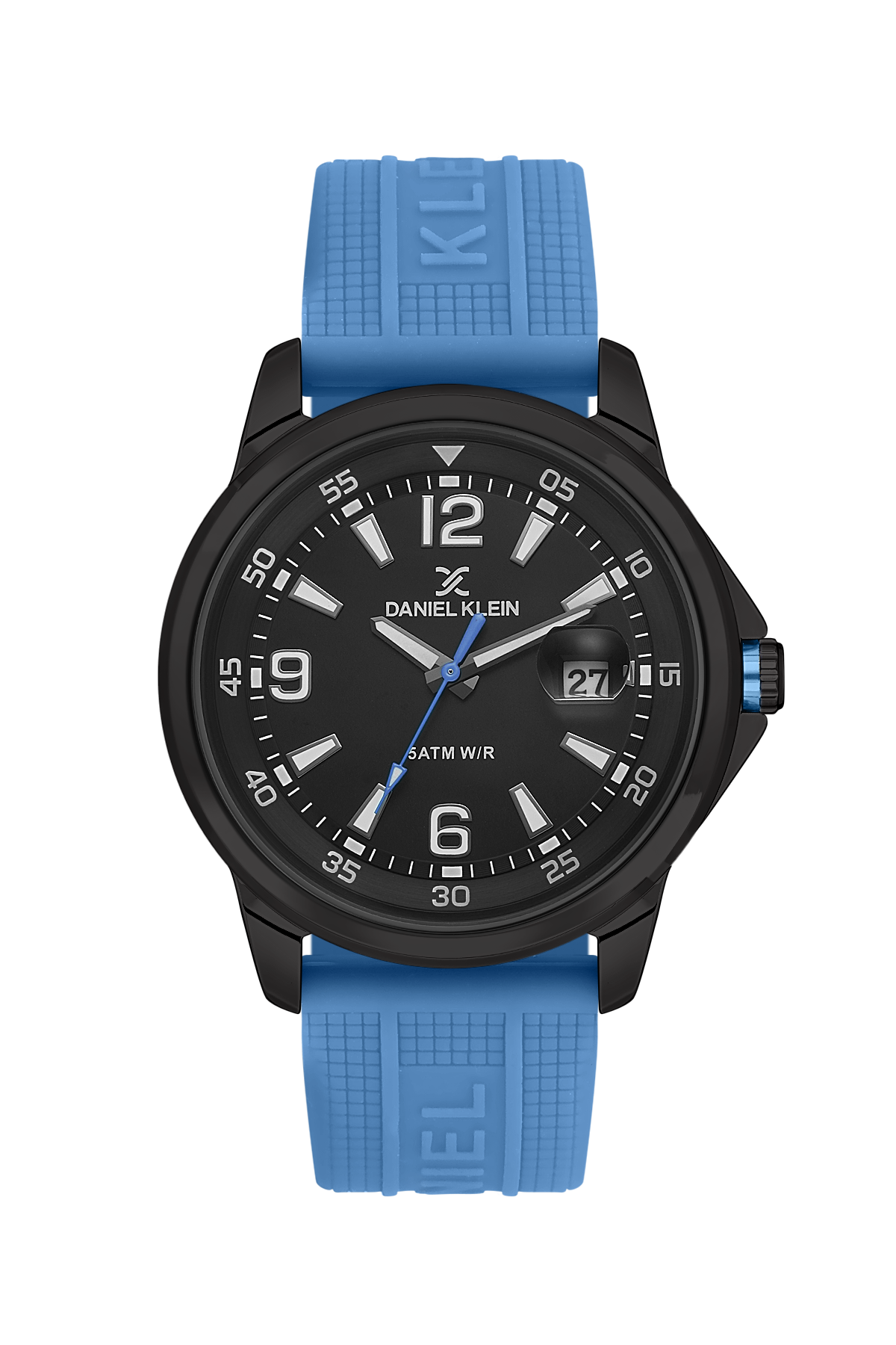 Analog Black Dial with Blue Silicon Strap Men&