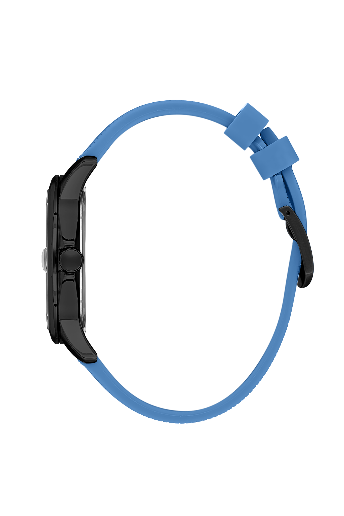 Analog Black Dial with Blue Silicon Strap Men&