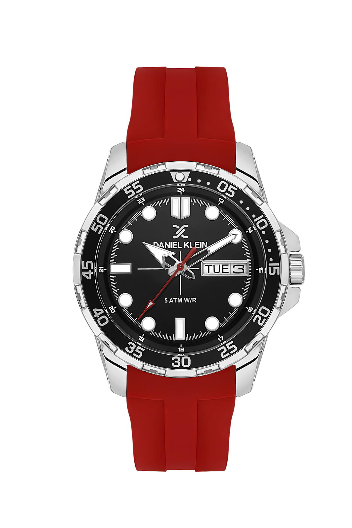 Fashionable & Durable Analog Black Dial with Red Silicon Strap Men&