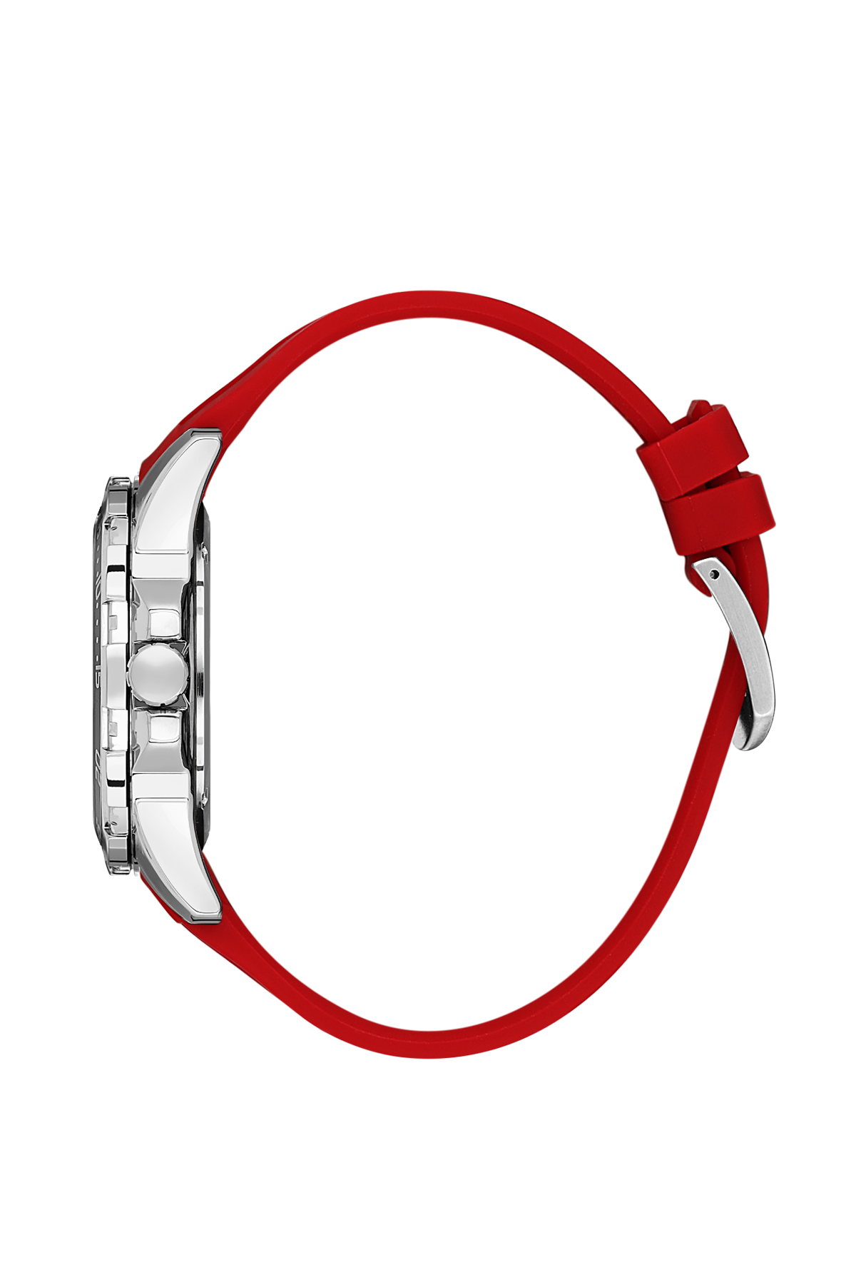 Fashionable & Durable Analog Black Dial with Red Silicon Strap Men&