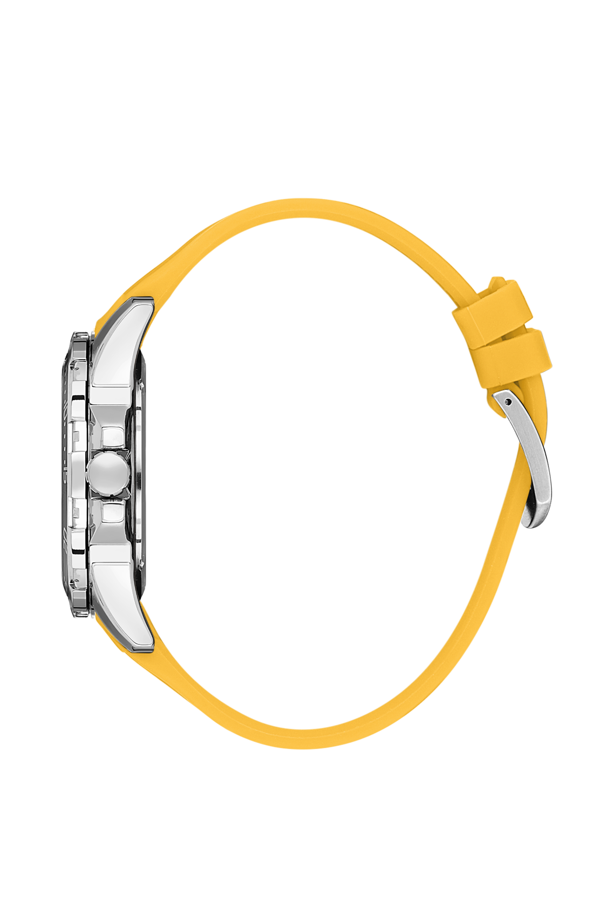Luxury Analog Black Dial with Yellow Silicon Strap Men&