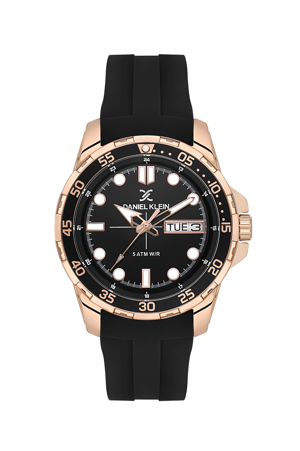 Analog Black Dial with Black Silicon Strap Men&
