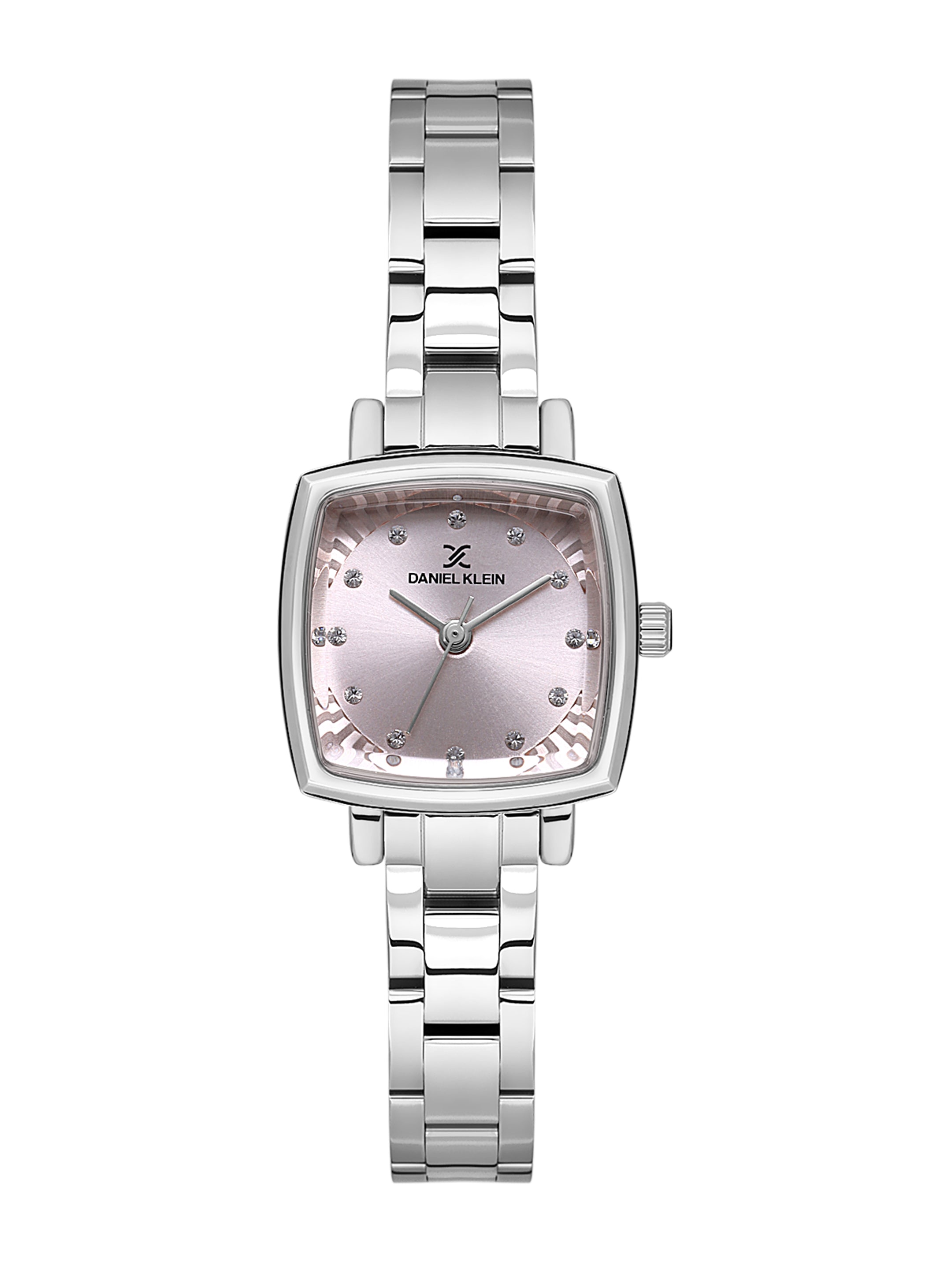 Daniel klein Premium Lady IPS Purple Embossed Dial Stone Stainless Steel Watch DK.1.13922-1