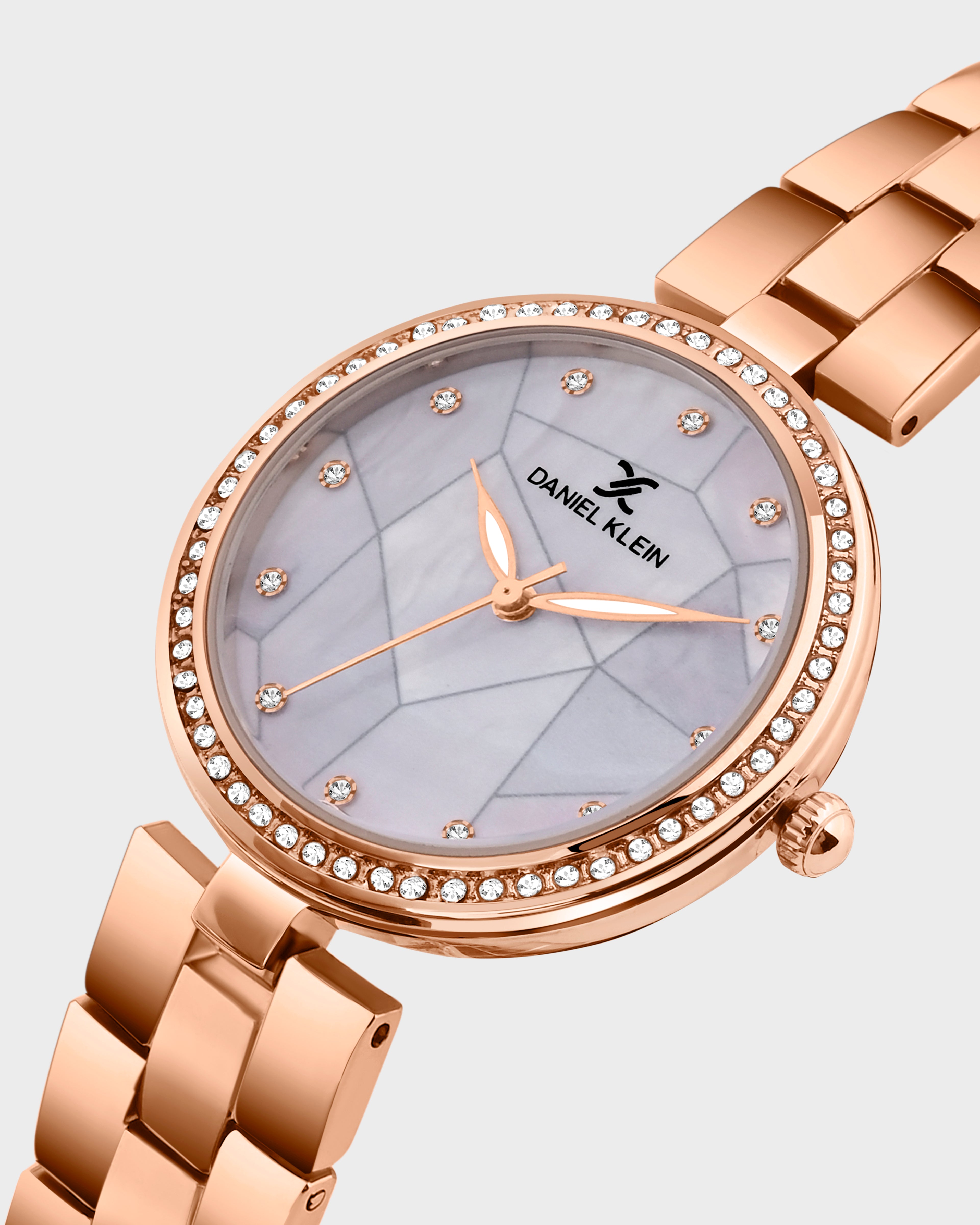 Rose Gold Strap with Stone Studded Case Women Premium Watch DK.1.14019-2