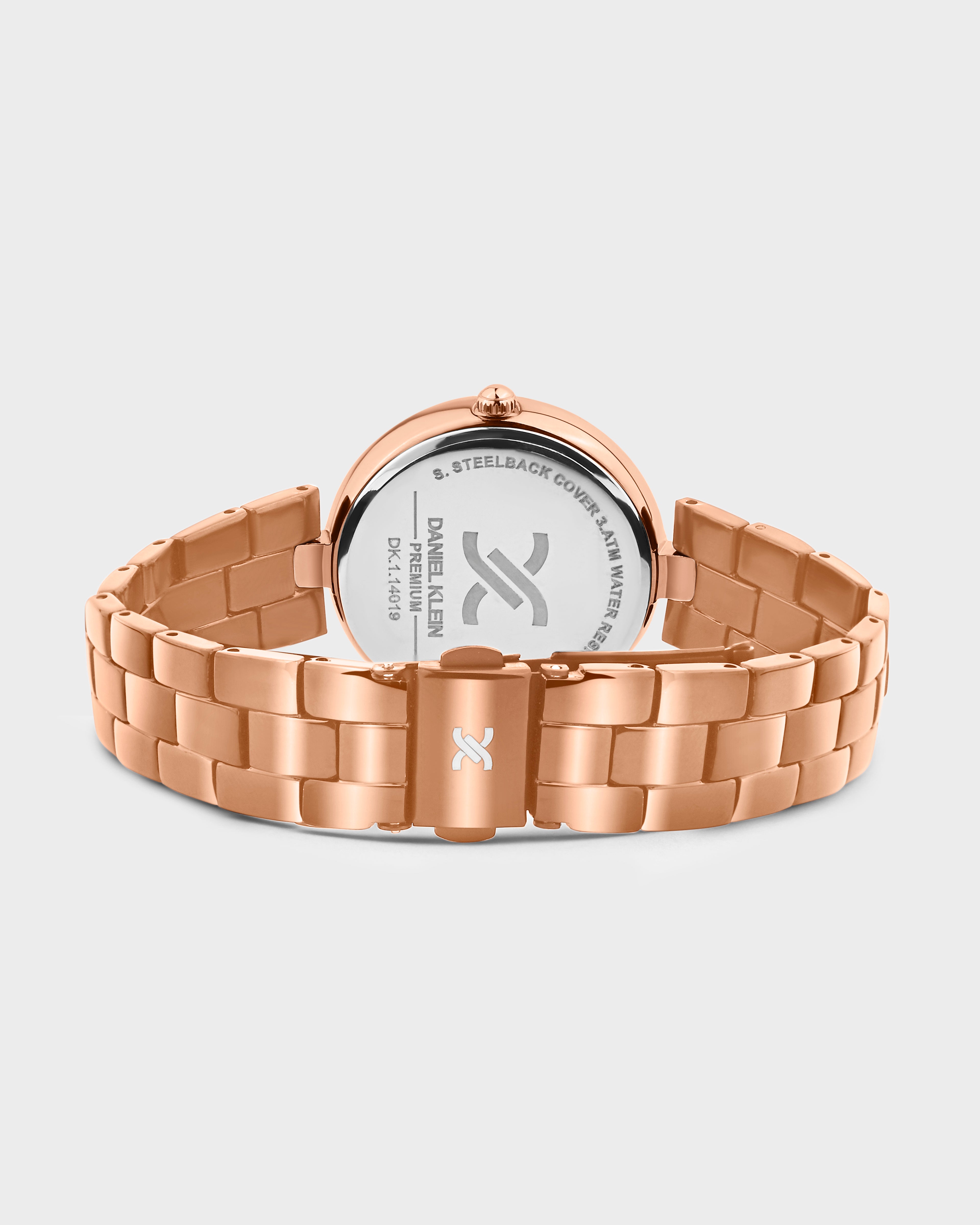 Rose Gold Strap with Stone Studded Case Women Premium Watch DK.1.14019-2