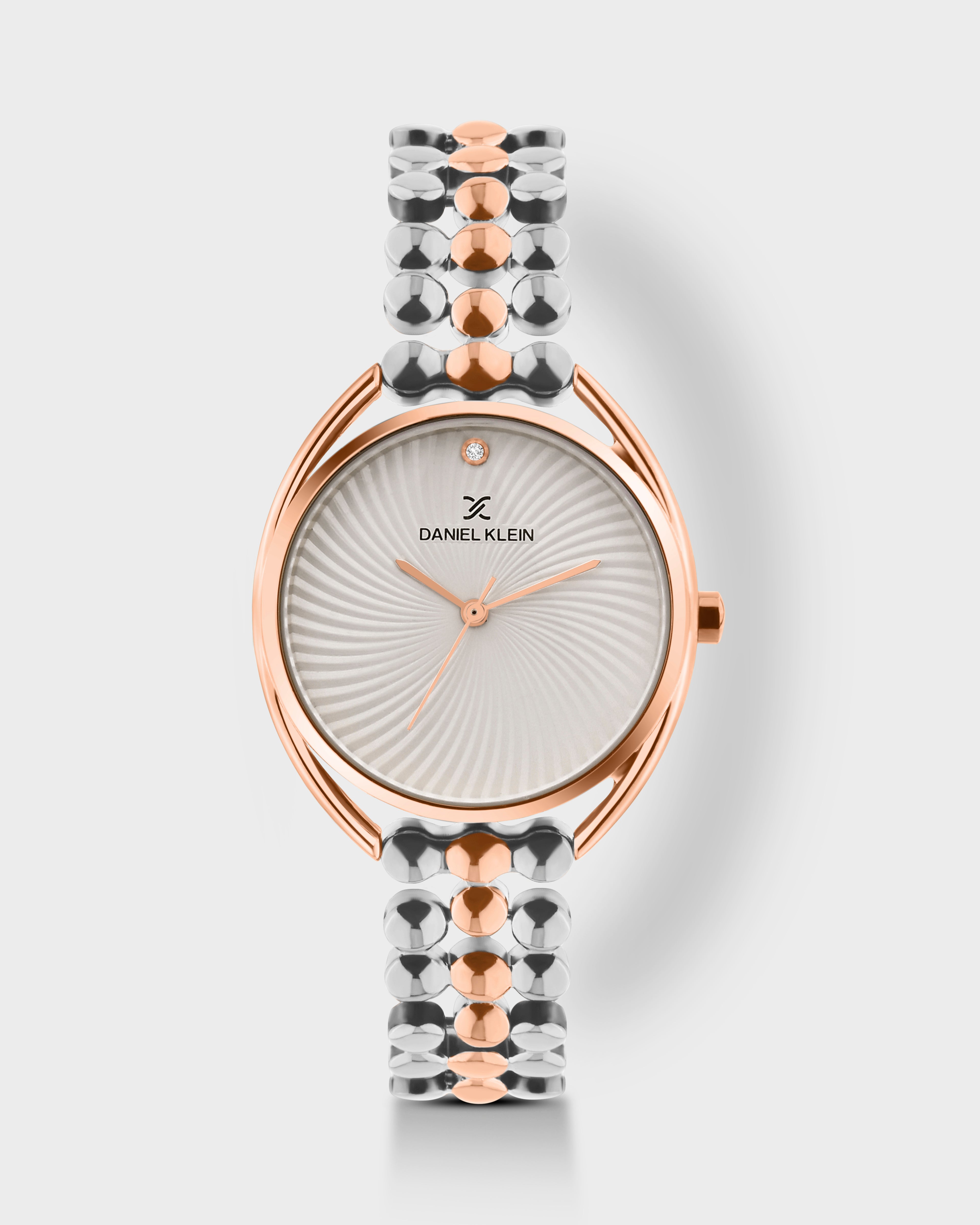 Silver and Rose Gold Strap Women Premium Watch