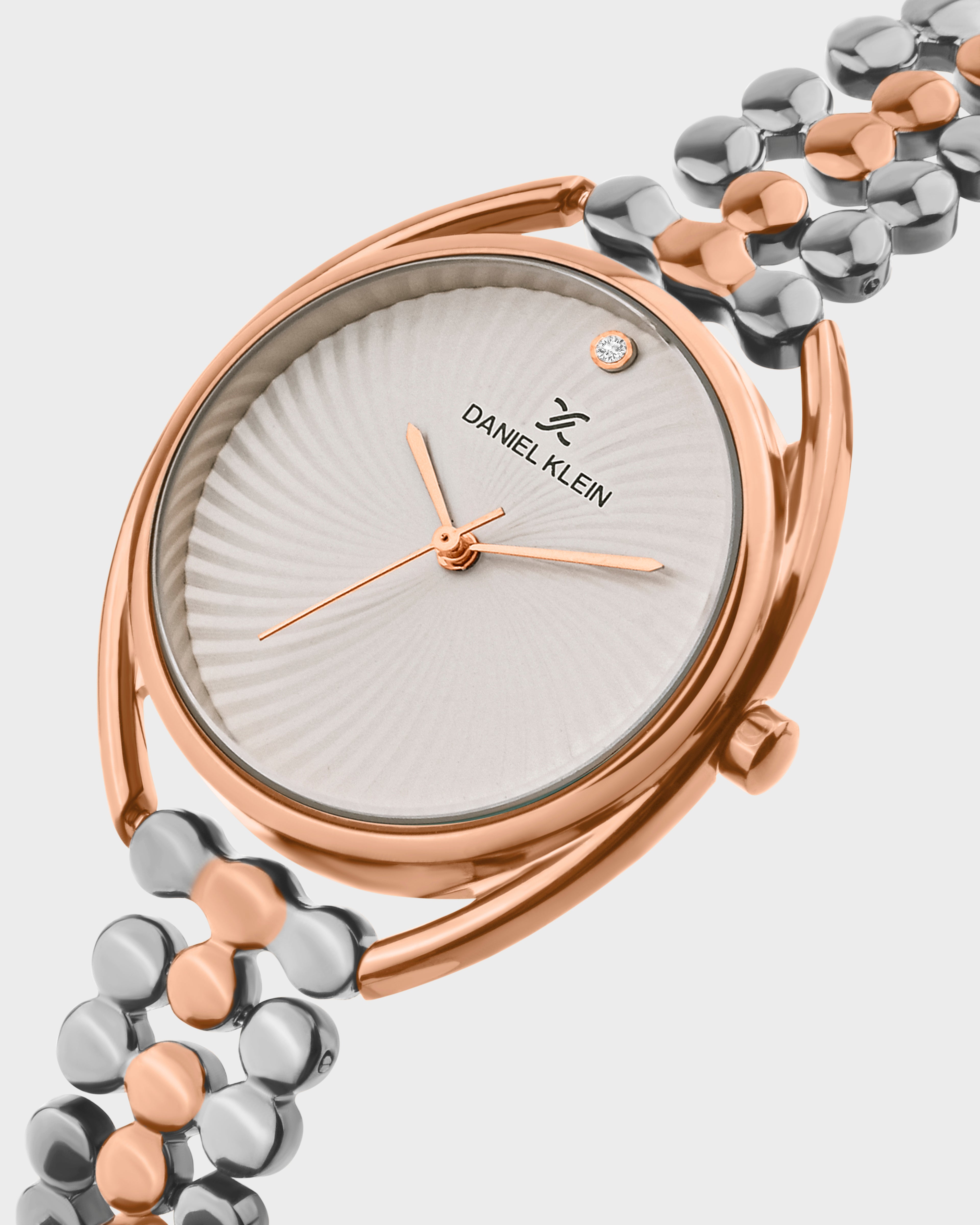Silver and Rose Gold Strap Women Premium Watch DK.1.14020-2