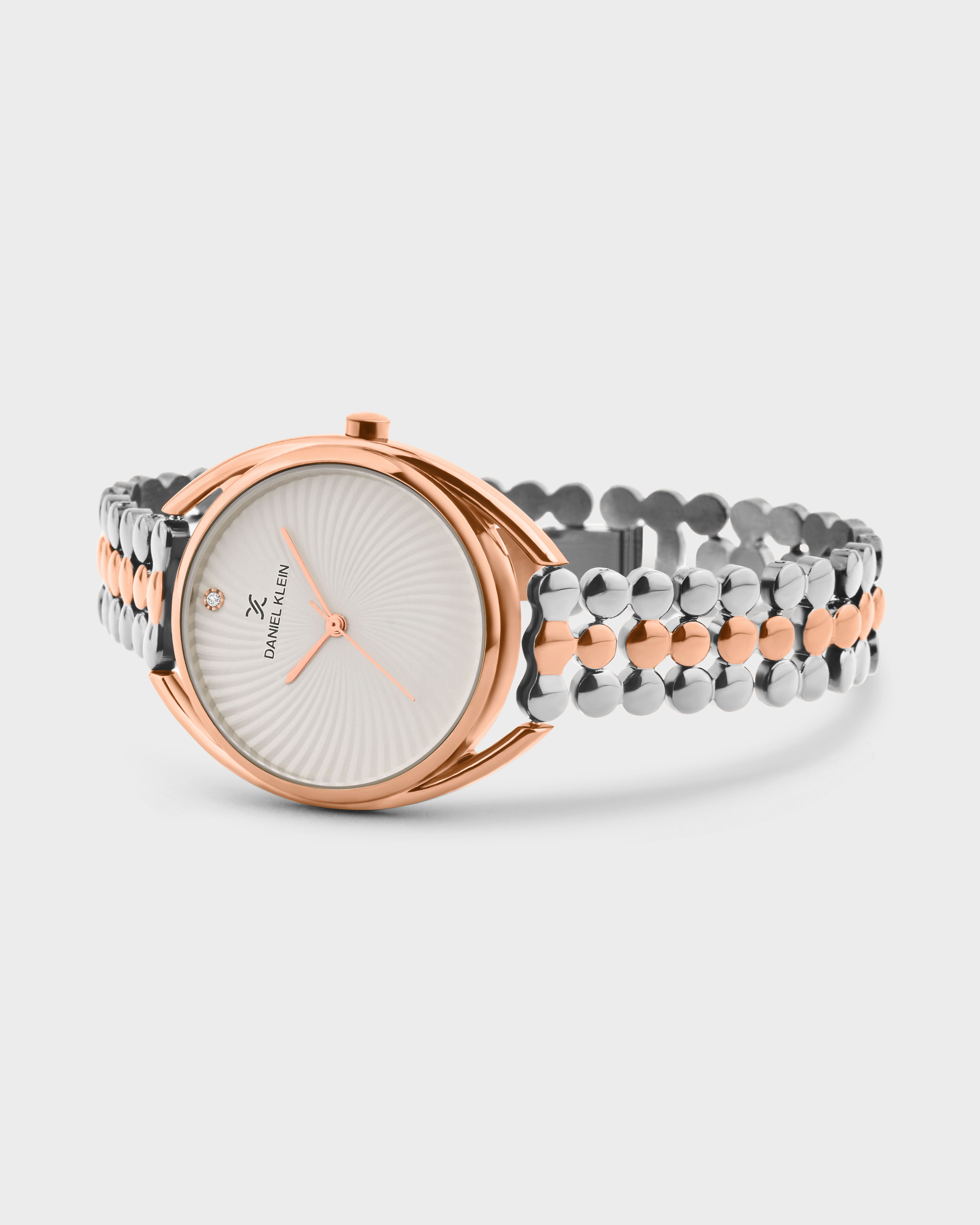 Silver and Rose Gold Strap Women Premium Watch