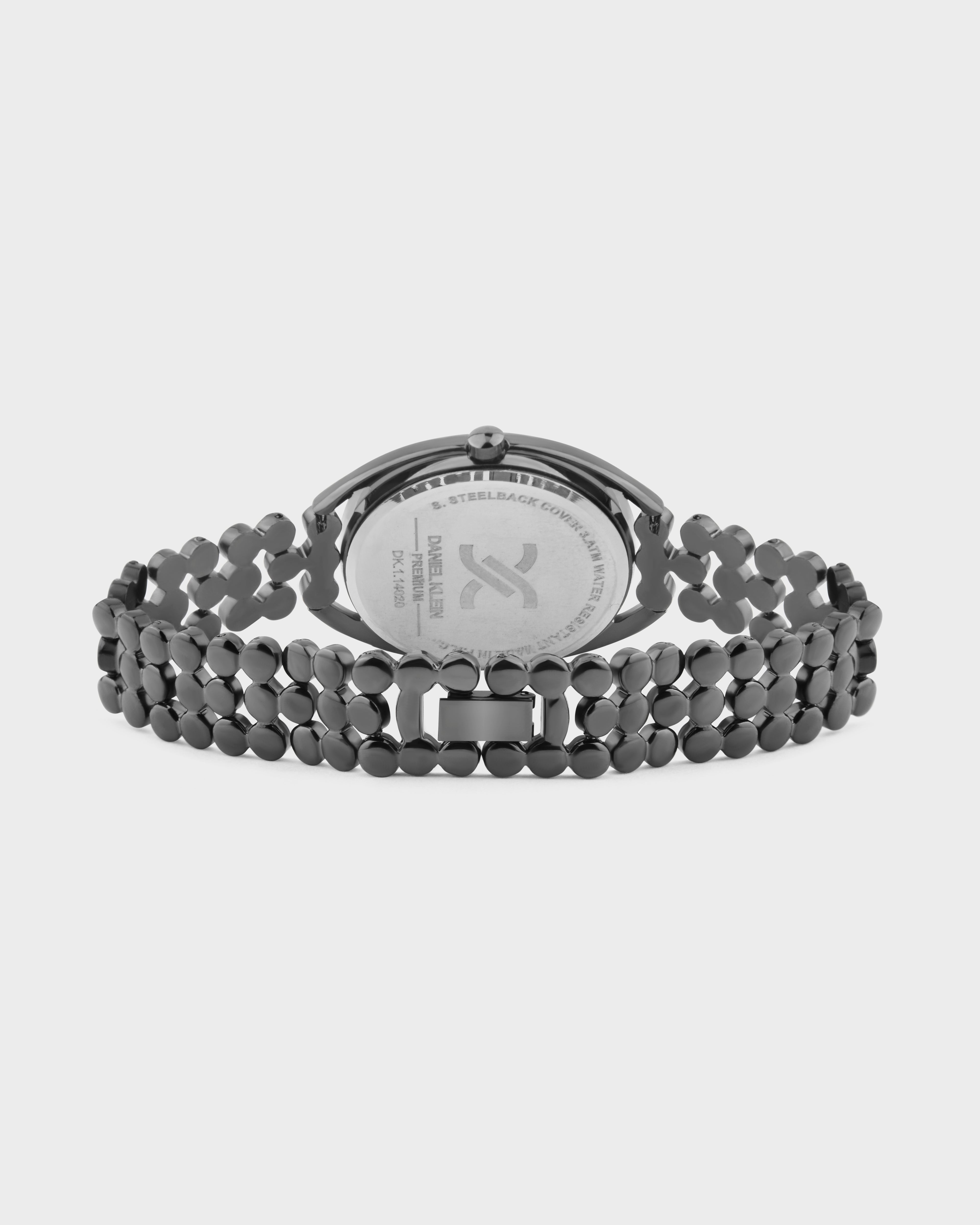 Gun Metal Strap with Green Dial Women Premium Watch