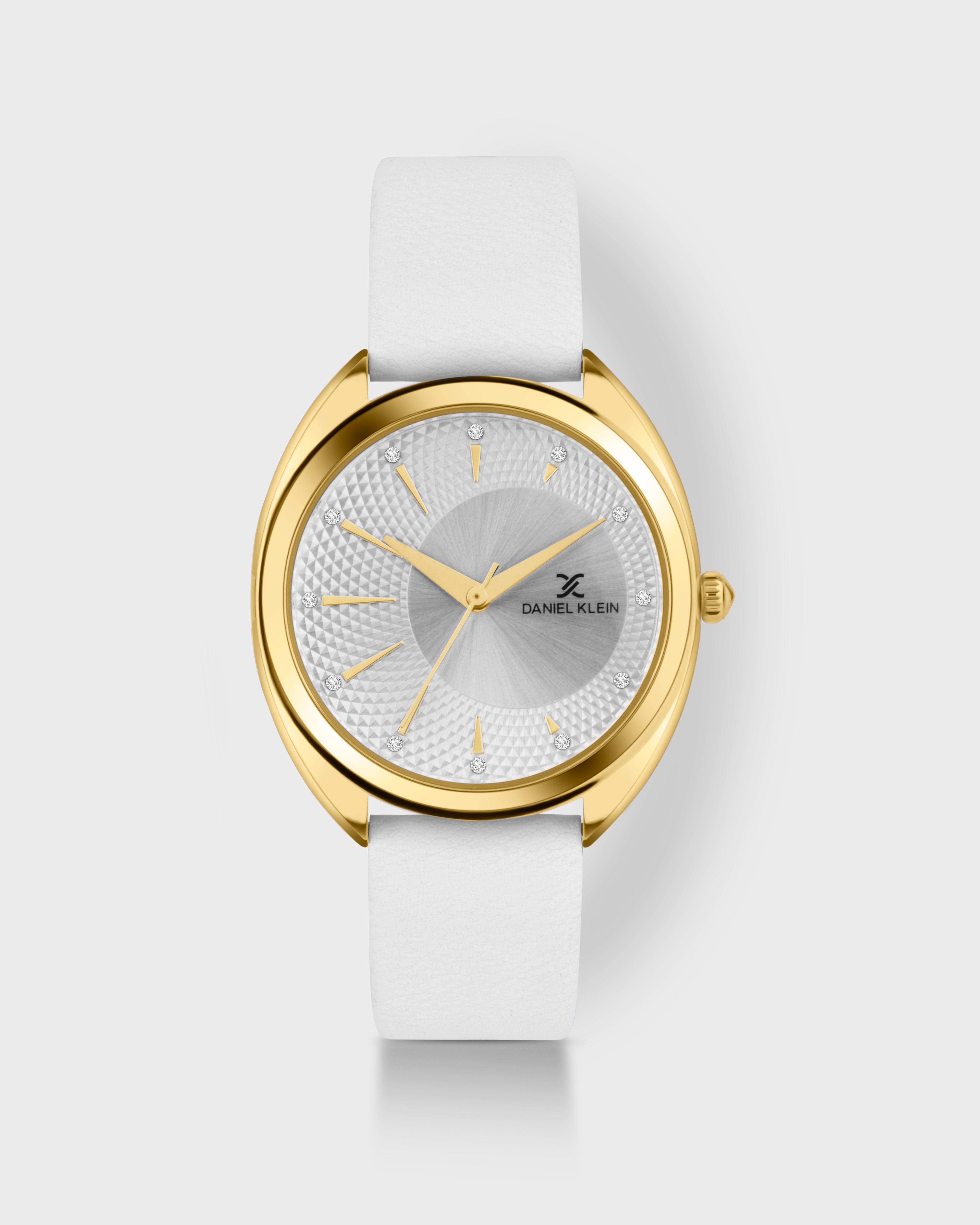 Ivory White Soft Leather Band with Gold Case Women Premium Watch DK.1.14021-4