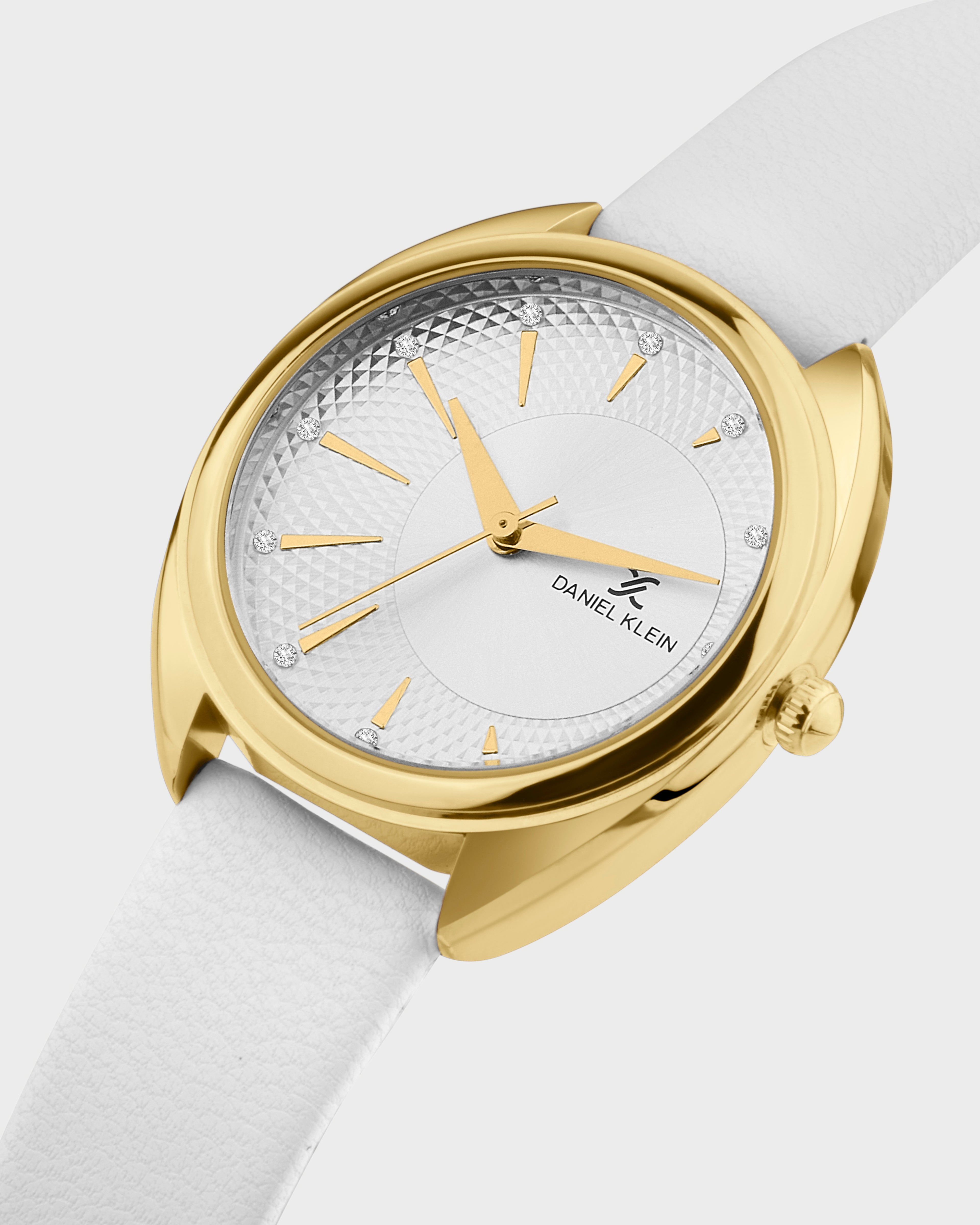 Ivory White Soft Leather Band with Gold Case Women Premium Watch DK.1.14021-4