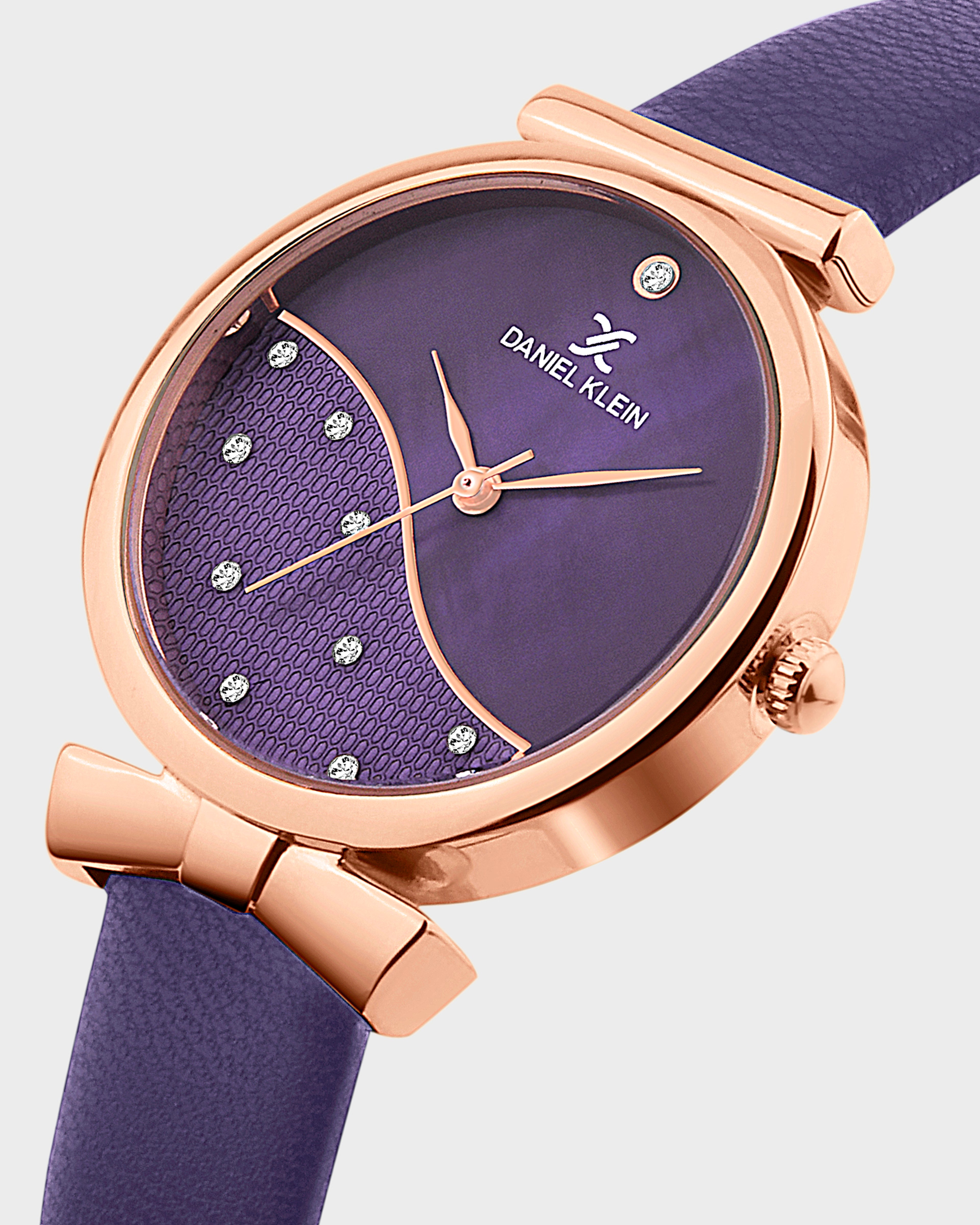 Purple Minimal Strap with Bow Shape Lug Women Premium Watch DK.1.14022-4