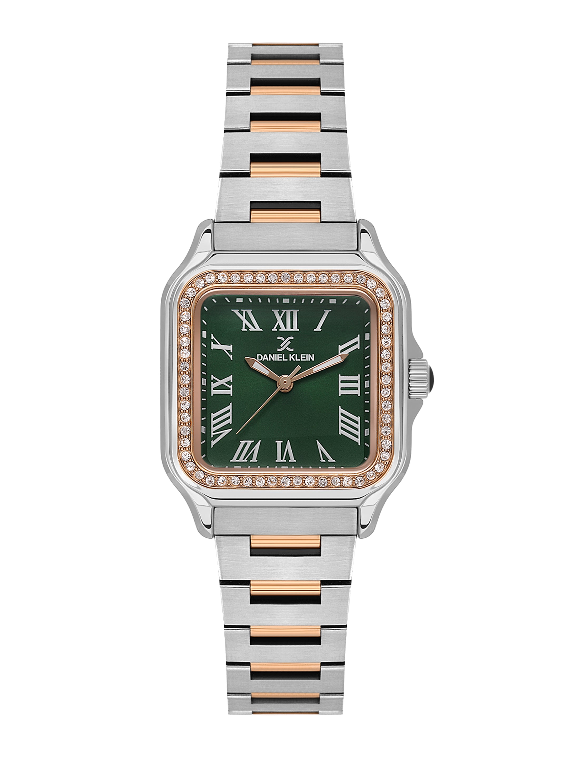 Daniel klein Premium Lady Rose Gold & Green Sunray Dial Stainless Steel Watch DK.1.14040-6