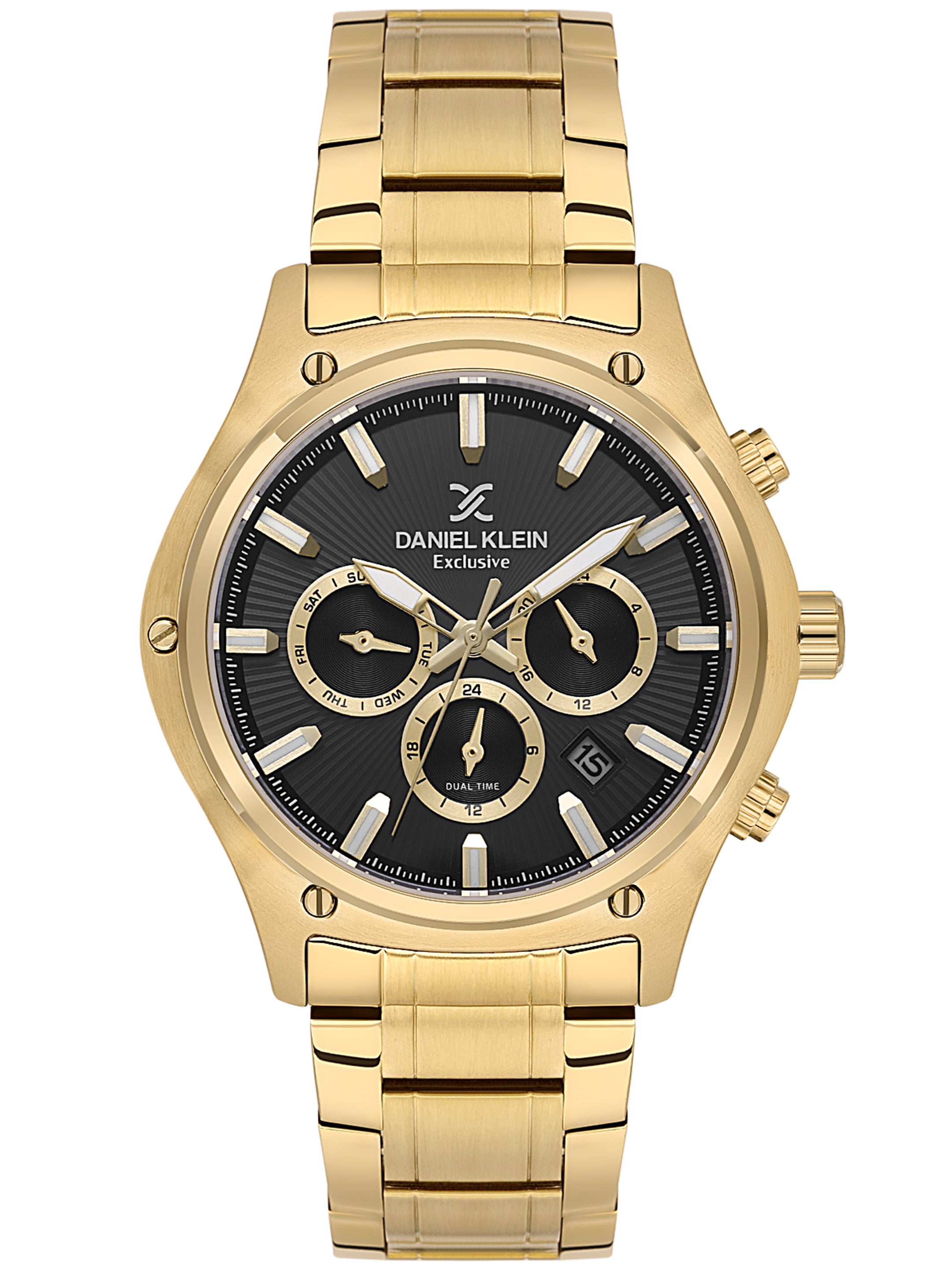 Daniel Klein Men’s Gun Black Dial Stainless Steel Watch DK.1.14057-4