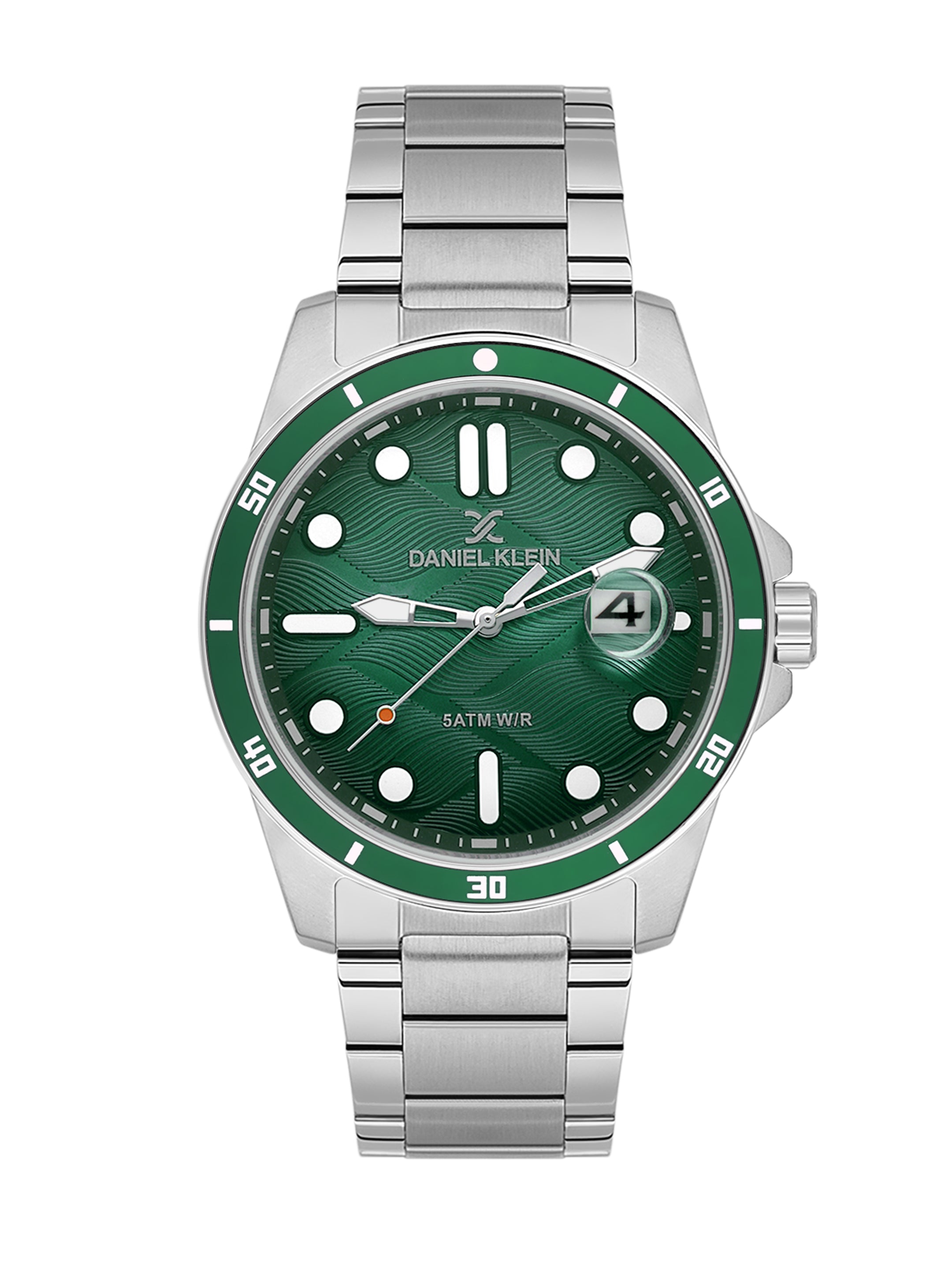 Daniel Klein Black to Green Dial Analog Watch for Men – Stainless Steel Strap, Water Resistant DK.1.14066-3