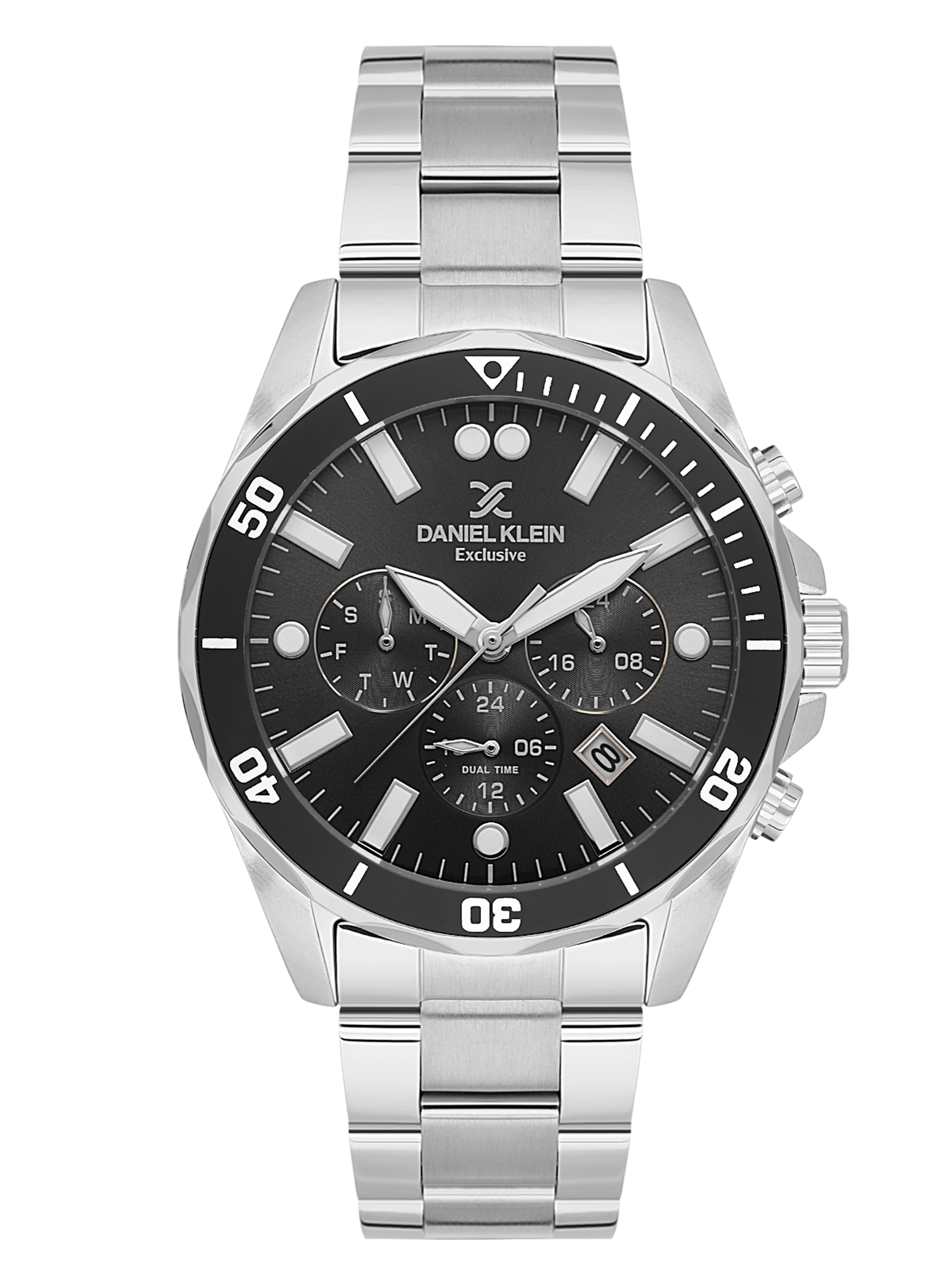 Daniel Klein Men’s Gun Black Dial Stainless Steel Watch DK.1.14067-1